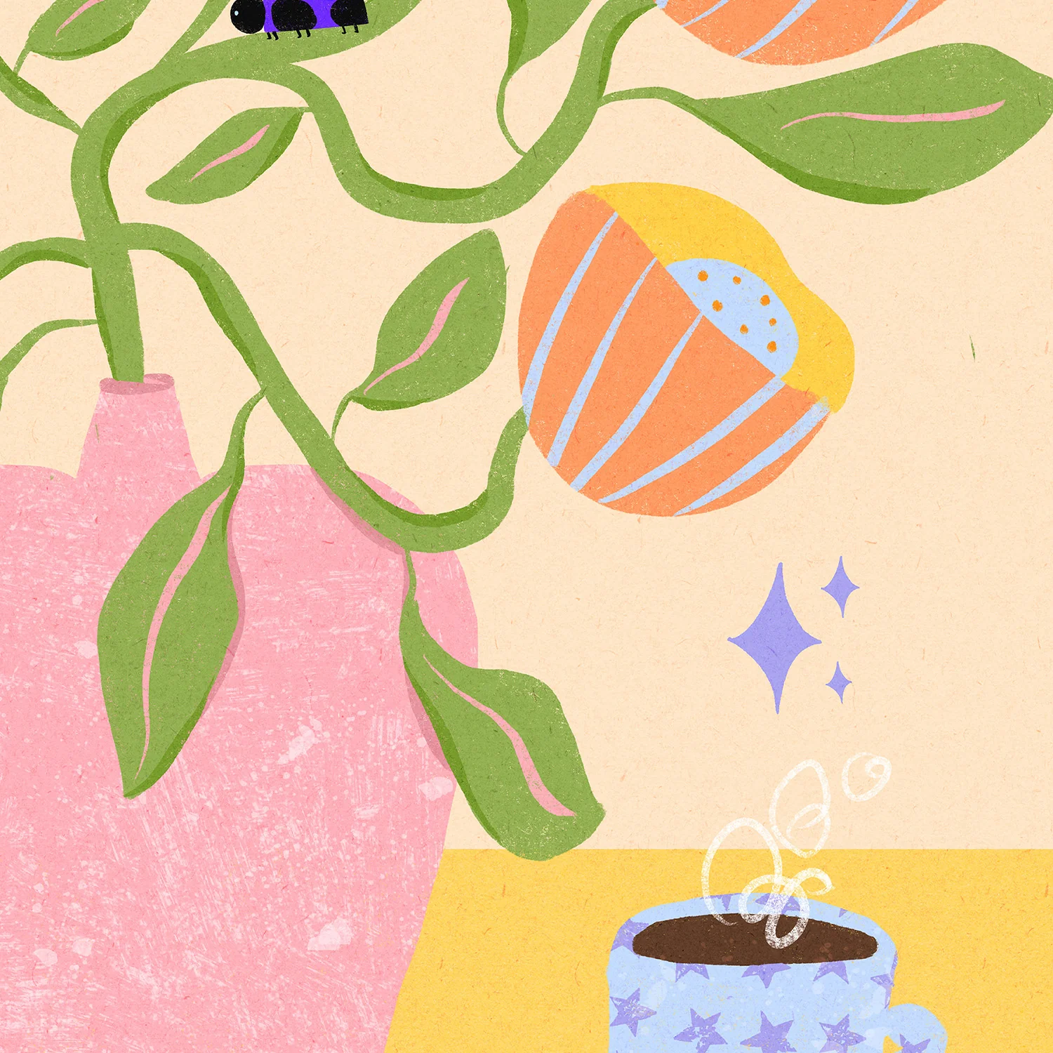 Retro Bell Flowers in a Vase Illustration - Image 11