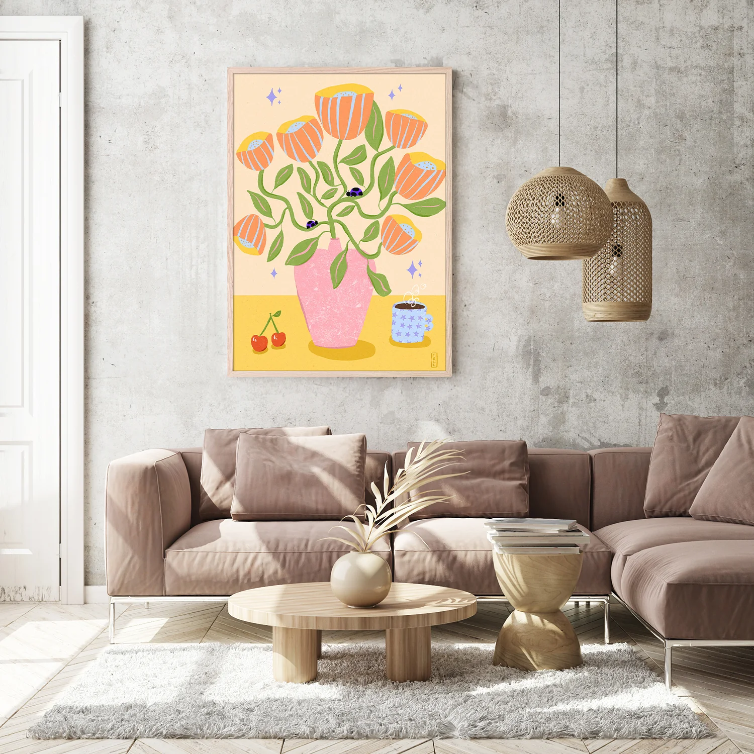 Retro Bell Flowers in a Vase Illustration - Image 8