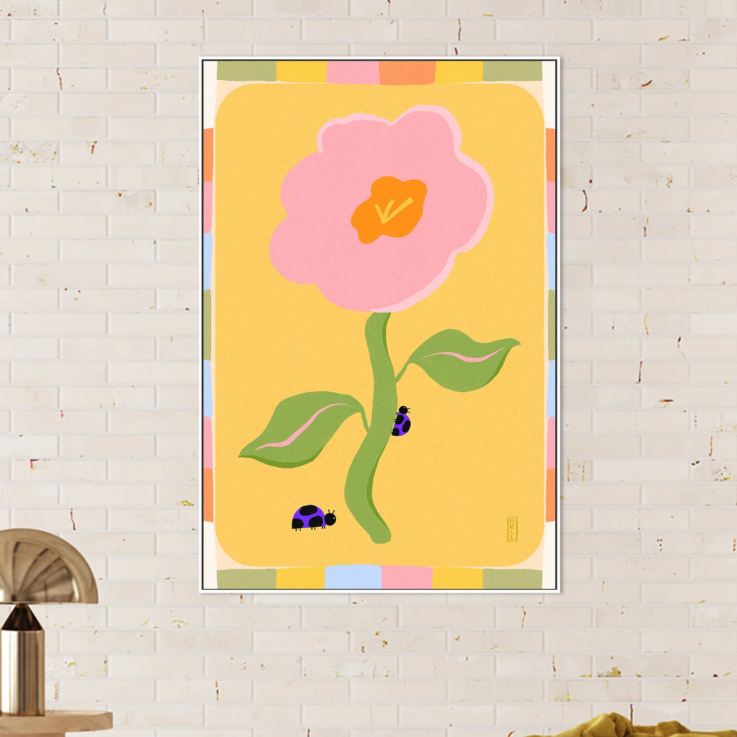 Retro Floral Daisy with Ladybirds - Image 2