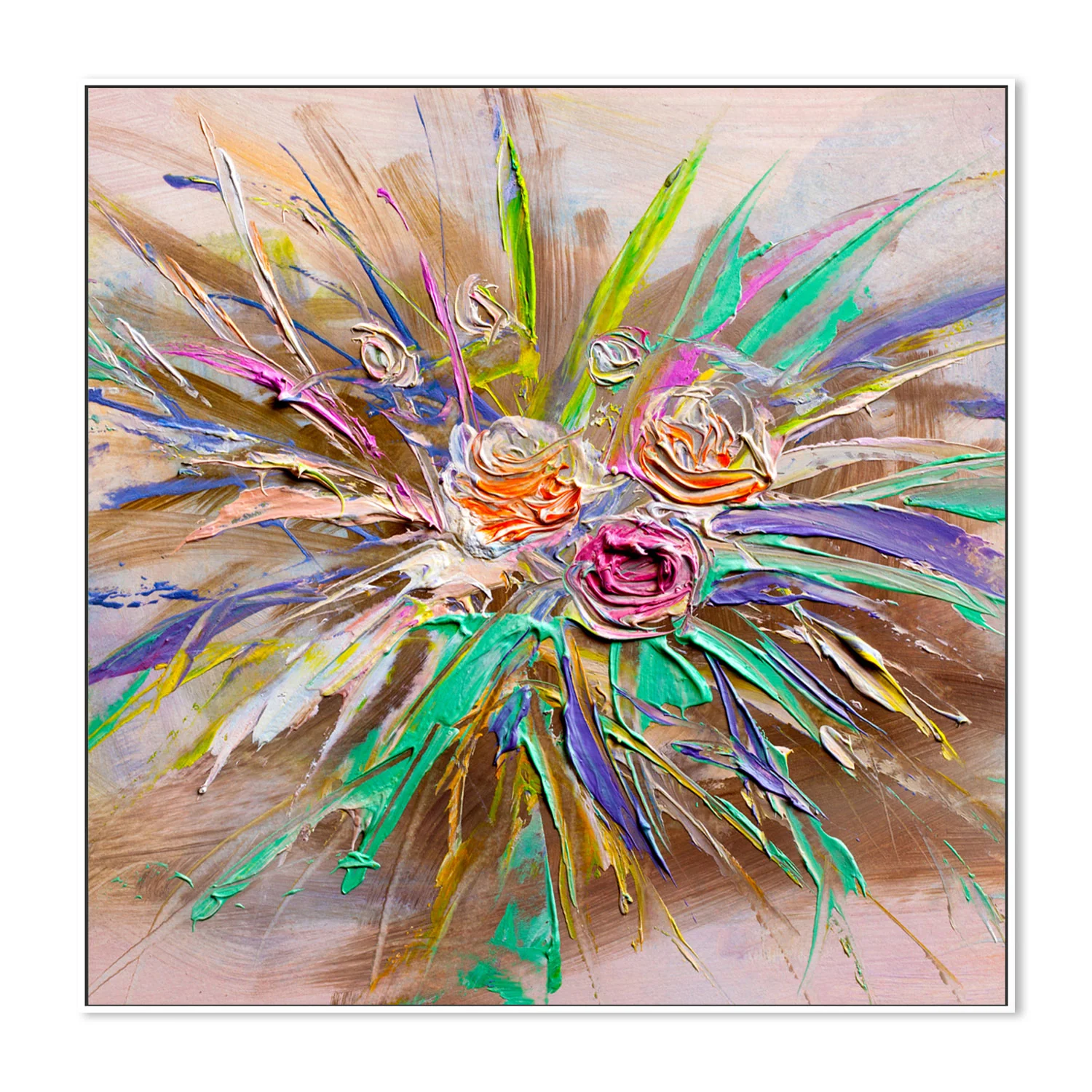 Rose Explosion , Hand-Painted Canvas - Image 5