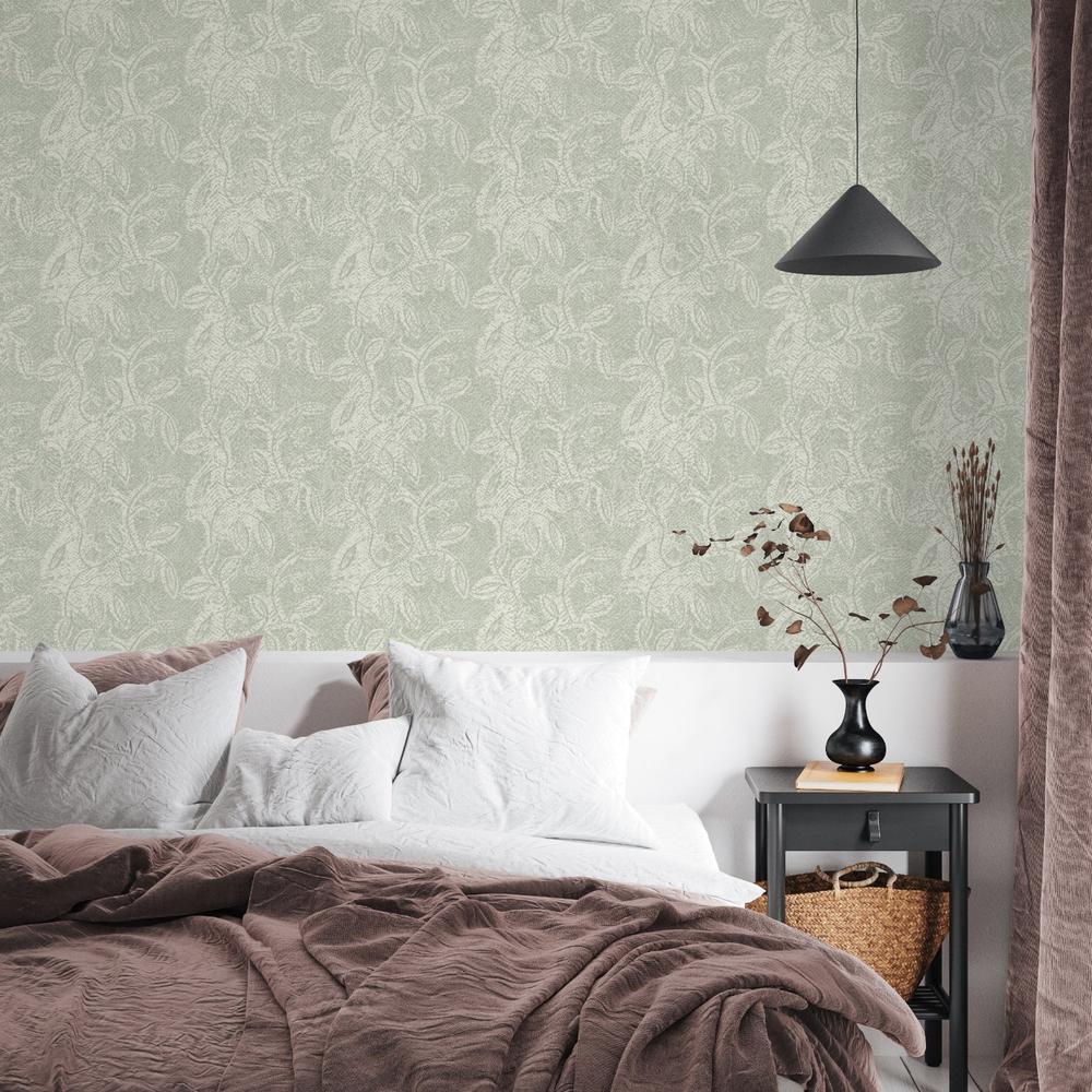 Rustic Rug Texture Green, Wallpaper - Image 2