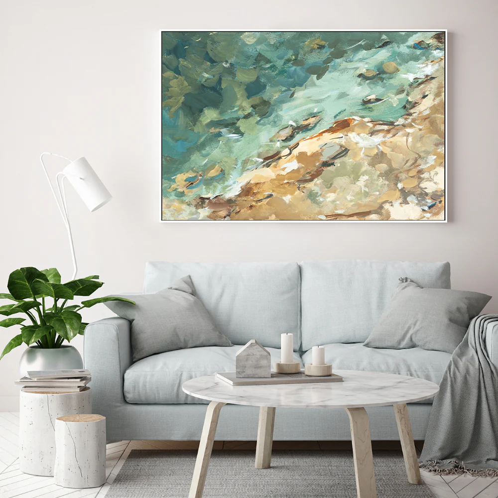 Sage And Brown Abstract , Hand-painted Canvas - Image 7