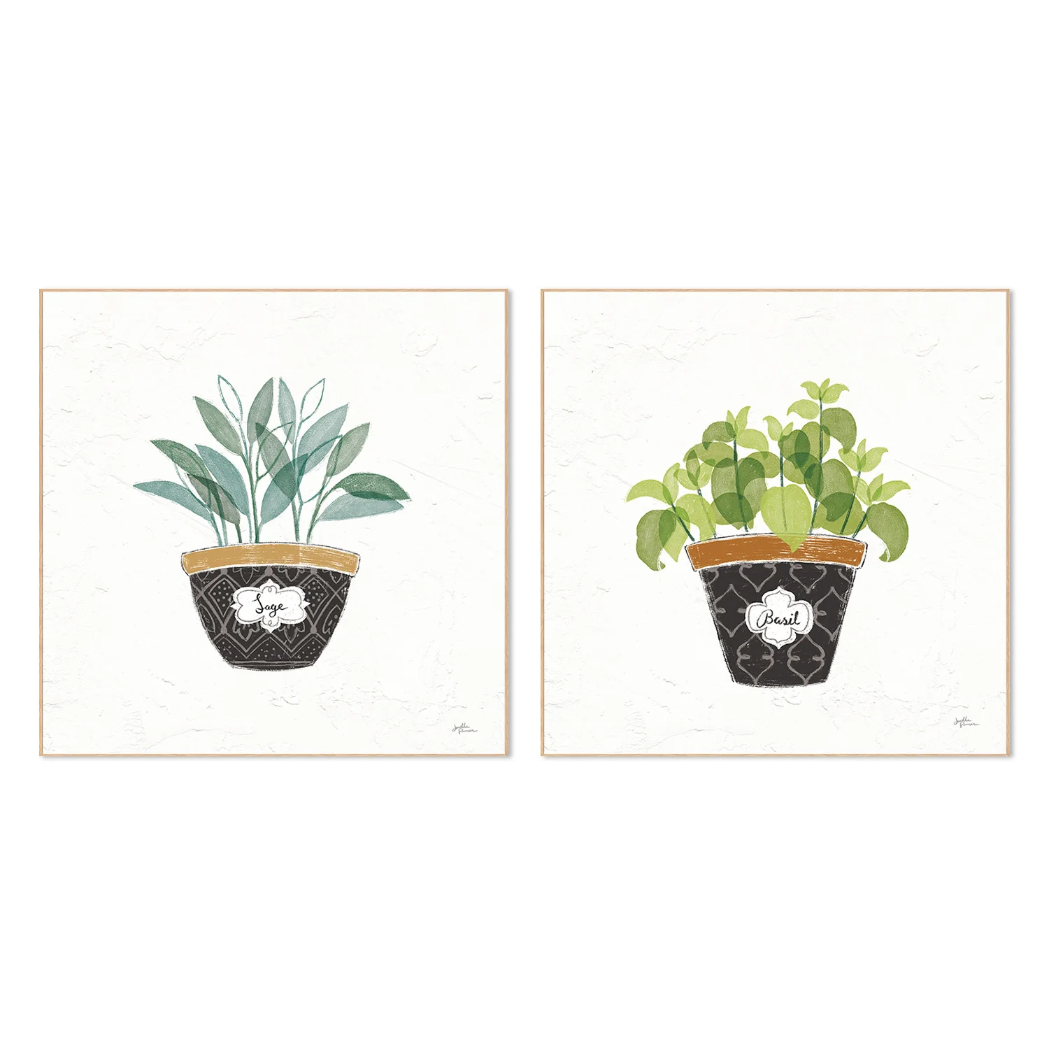Sage Fine Herbs Style A & Basil Fine Herbs Style B, Set Of 2 - Image 4