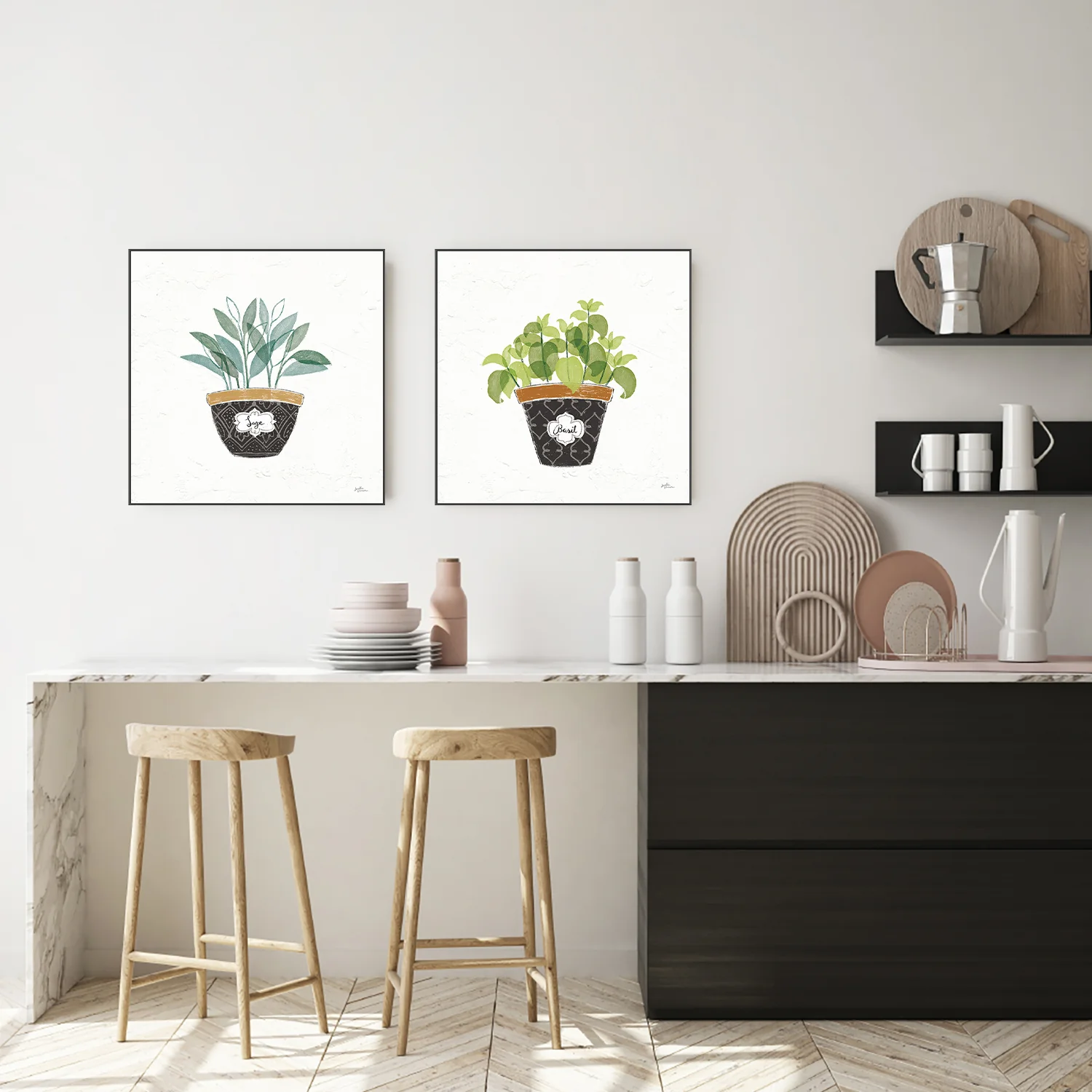 Sage Fine Herbs Style A & Basil Fine Herbs Style B, Set Of 2 - Image 7