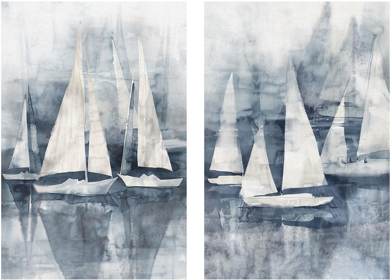 Sail The Sea, Style B & C, Set Of 2