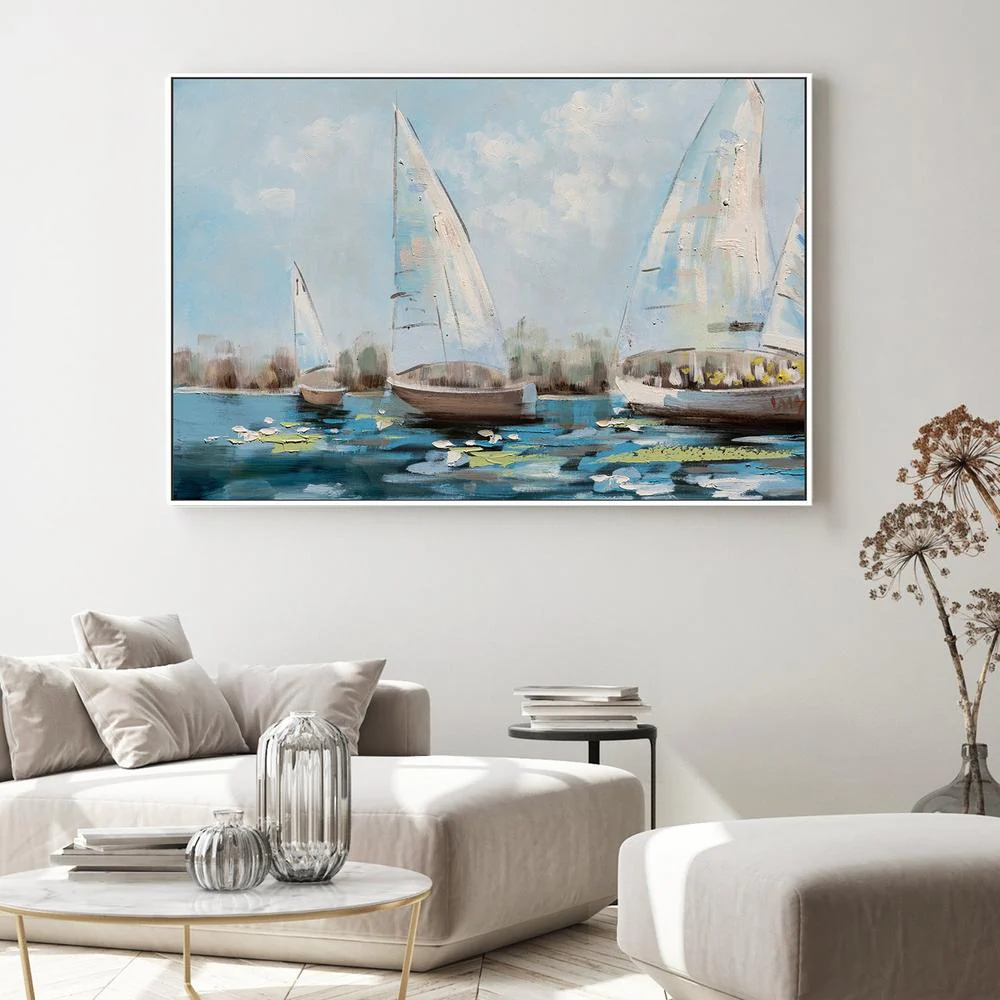 Sailing At Midday, Hand-Painted Canvas - Image 2