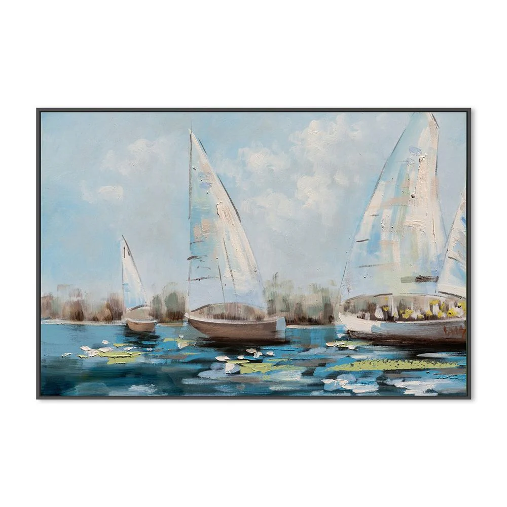 Sailing At Midday, Hand-Painted Canvas - Image 3