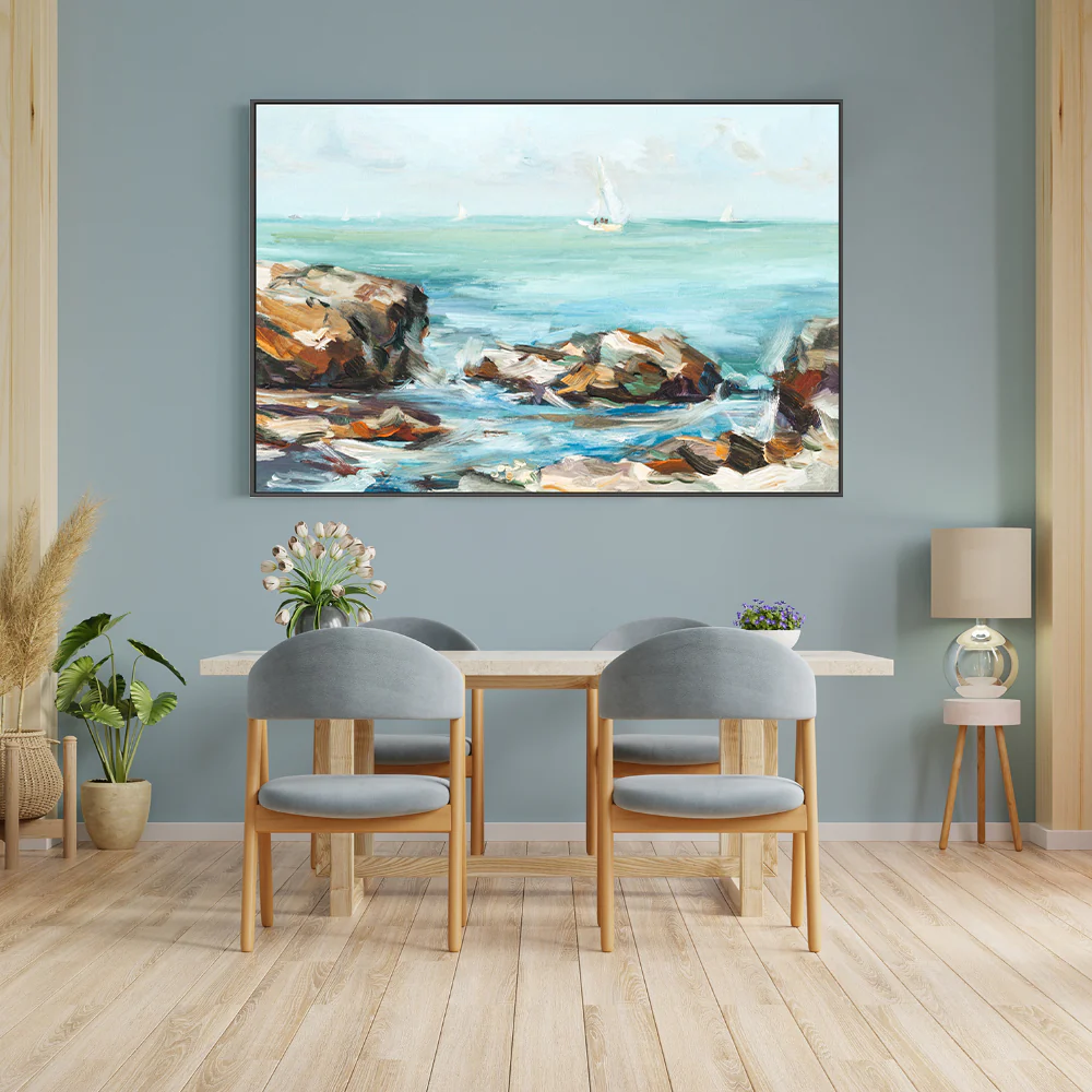 Sailing Beyond The Horizon , Hand-painted Canvas - Image 2