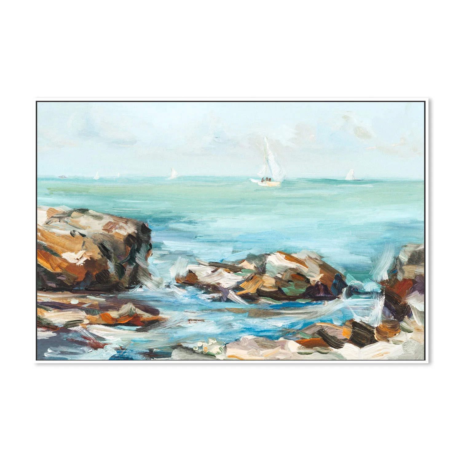 Sailing Beyond The Horizon , Hand-painted Canvas - Image 5