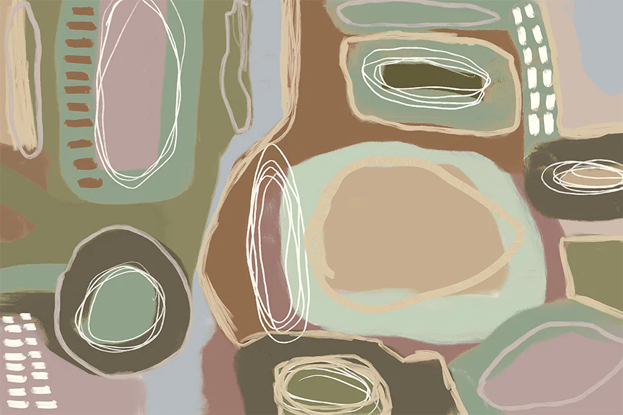 Wondering, Brown and Green, Pastel