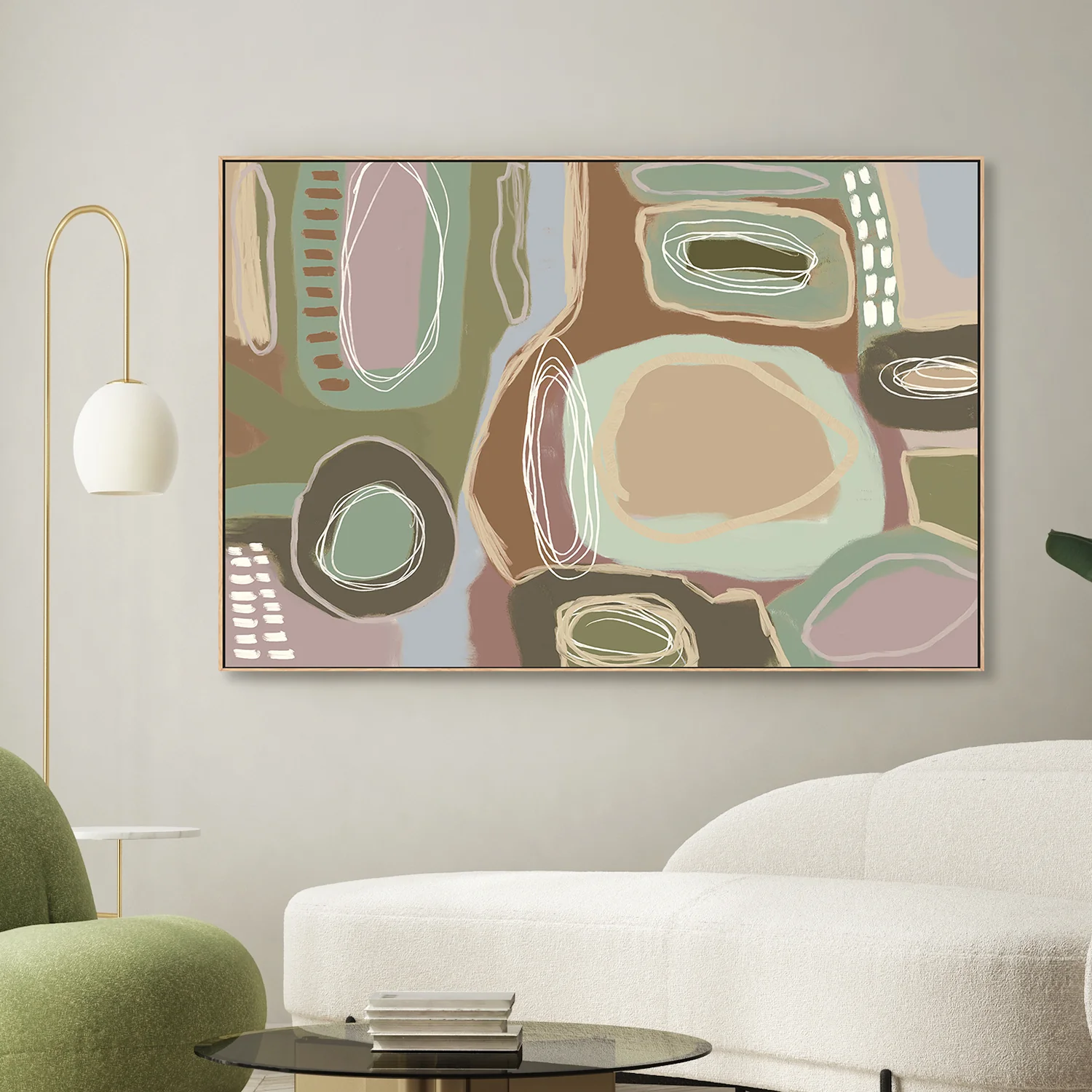 Wondering, Brown and Green, Pastel - Image 2