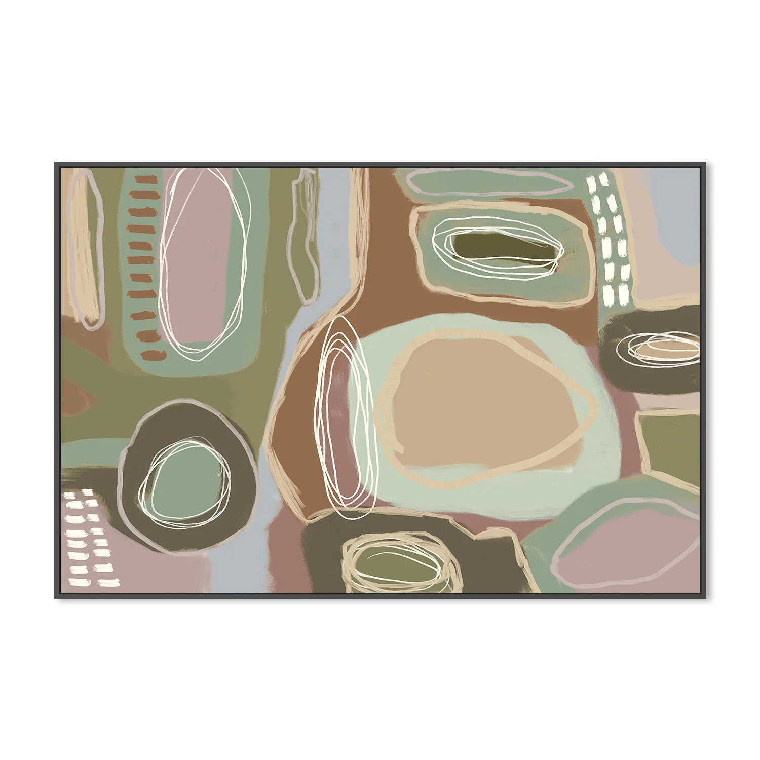 Wondering, Brown and Green, Pastel - Image 3