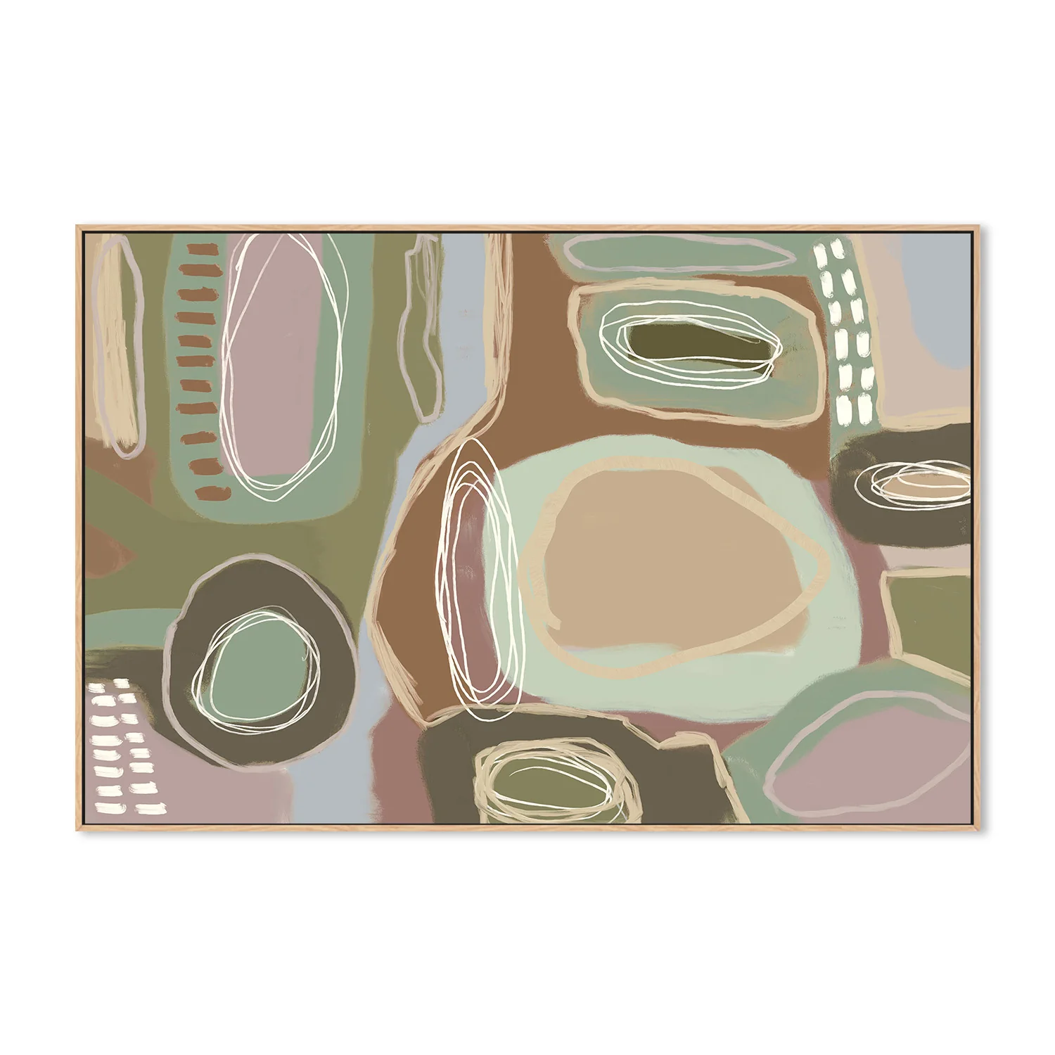 Wondering, Brown and Green, Pastel - Image 4