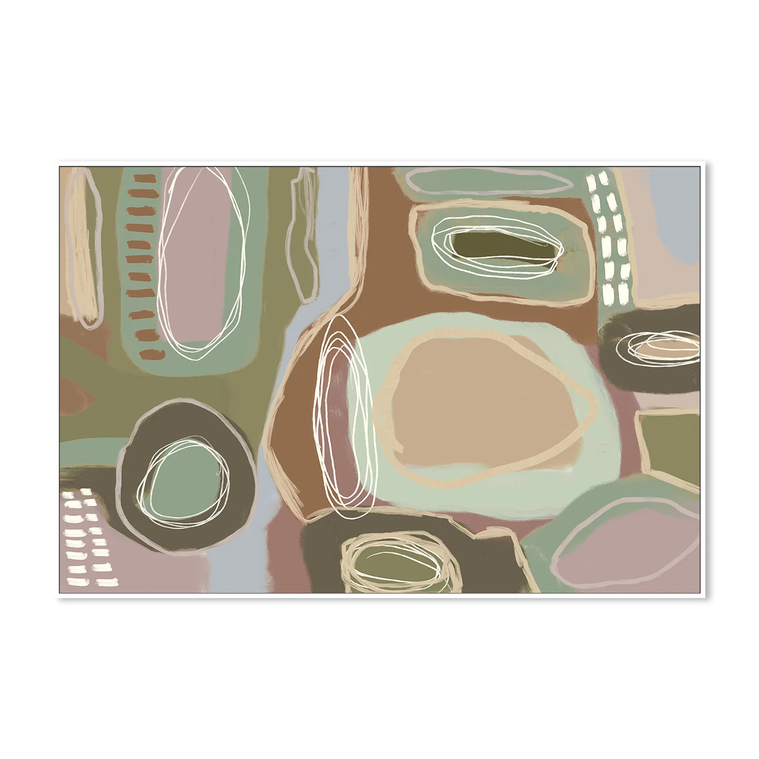 Wondering, Brown and Green, Pastel - Image 5