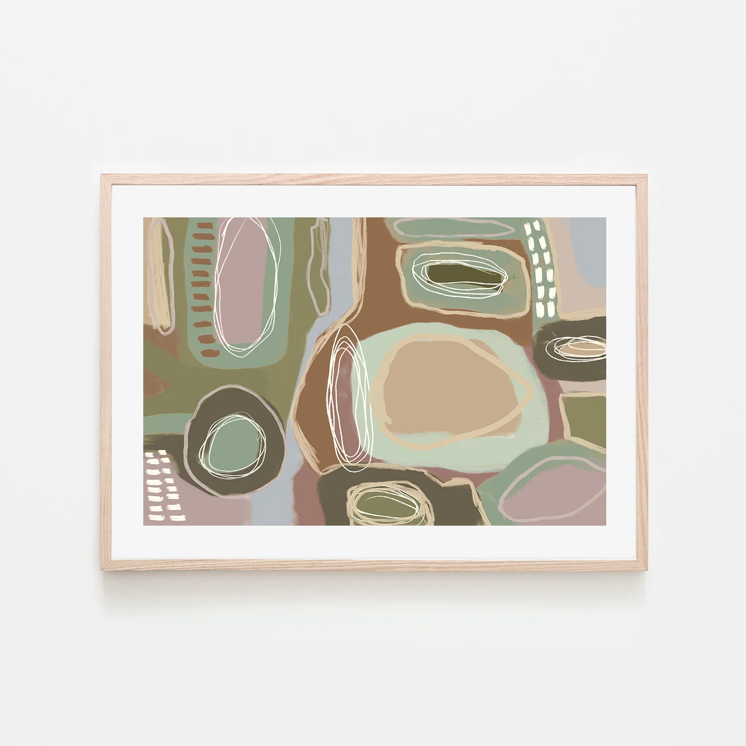 Wondering, Brown and Green, Pastel - Image 6