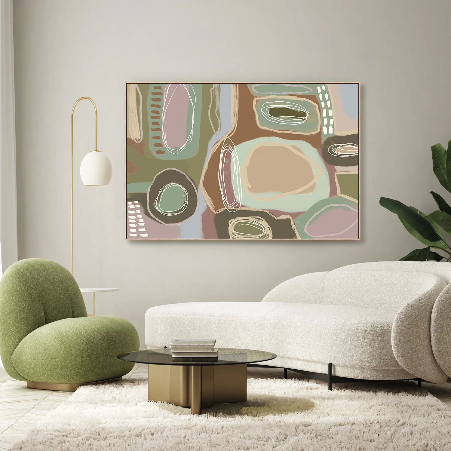 Wondering, Brown and Green, Pastel - Image 7