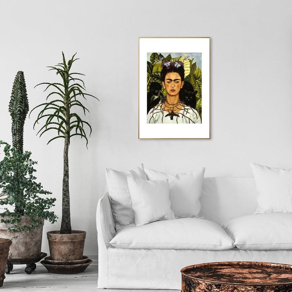 Self Portrait With Thorn Necklace And Hummingbird, By Frida Kahlo - Image 3