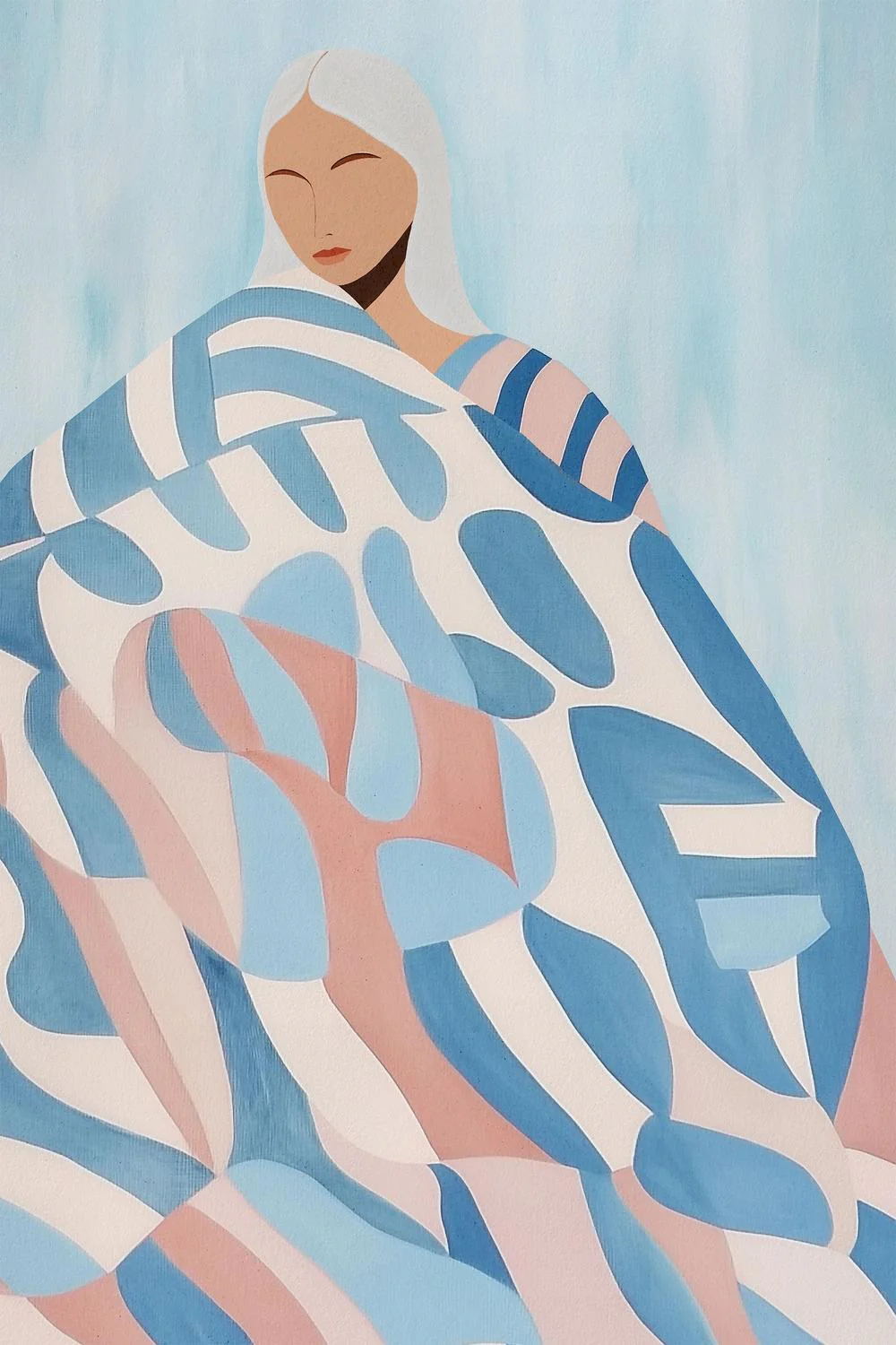 Serene Patterned Woman