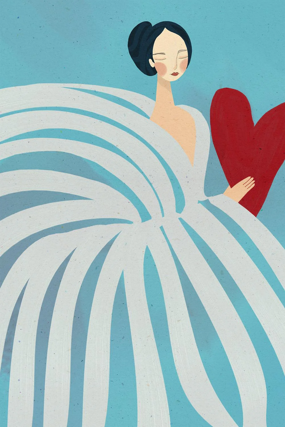 Serene Woman with Heart