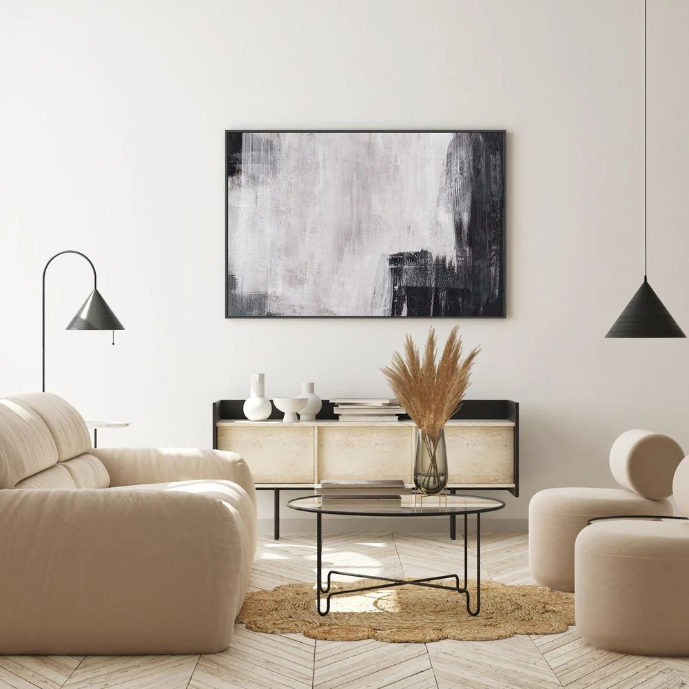 Shades of Black and Grey, Hand-Painted Canvas - Image 7