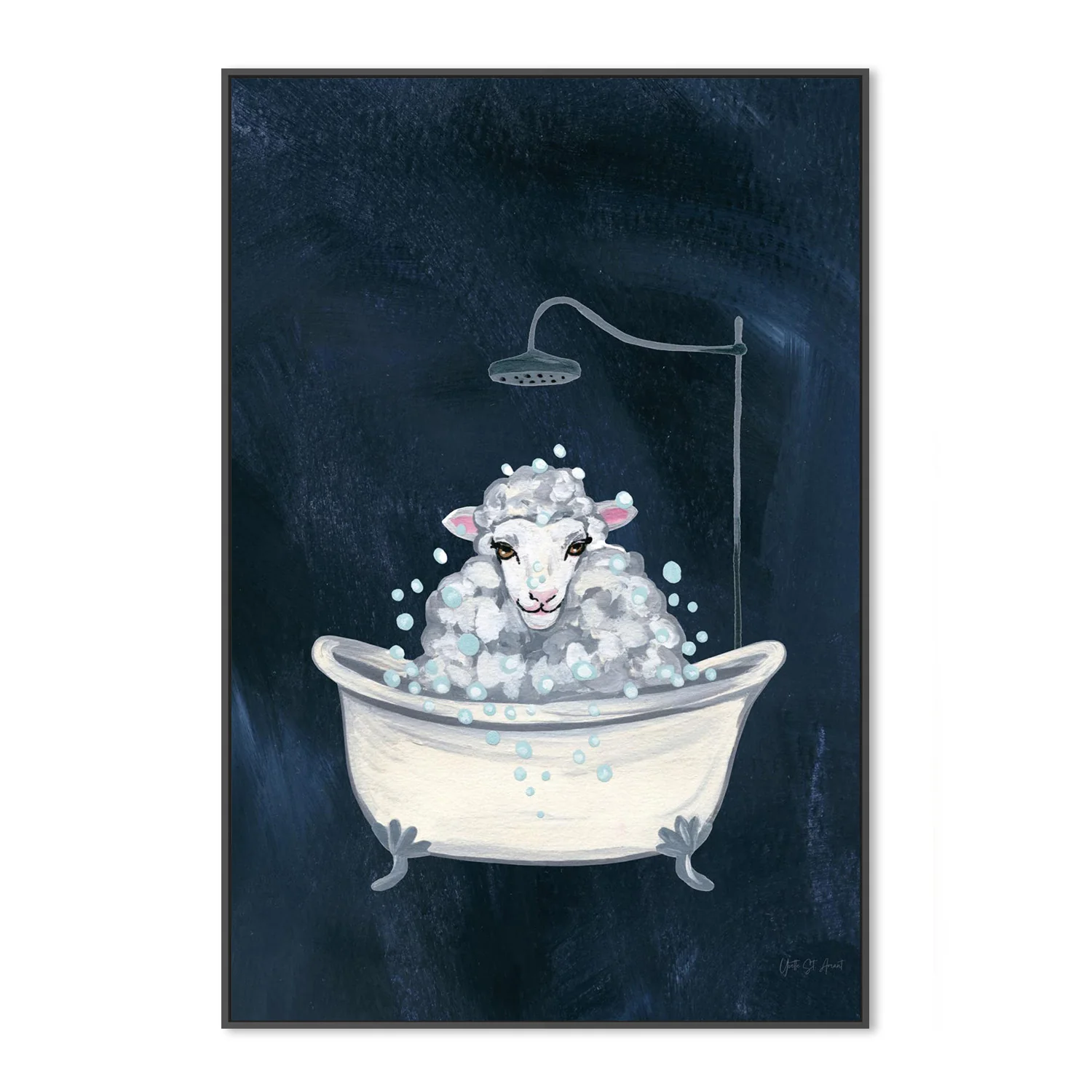 Sheep in Tub and Suds Texture Dark - Image 3