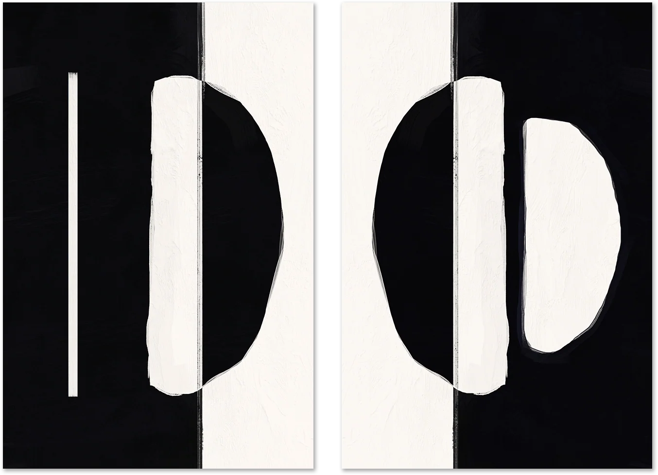 Simplistic Noir, Style A & B, Set of 2