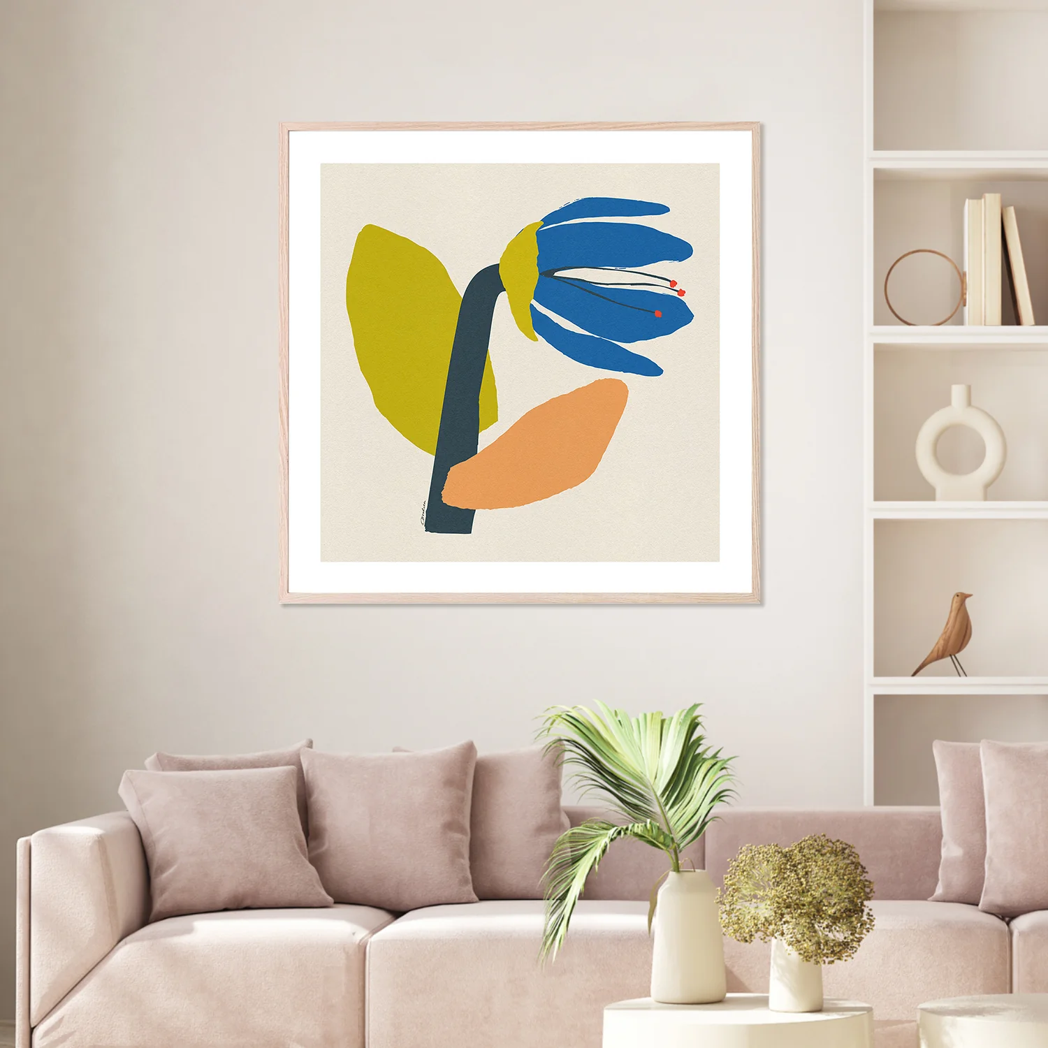 Single Blue Flower With Cream Leaf - Image 8