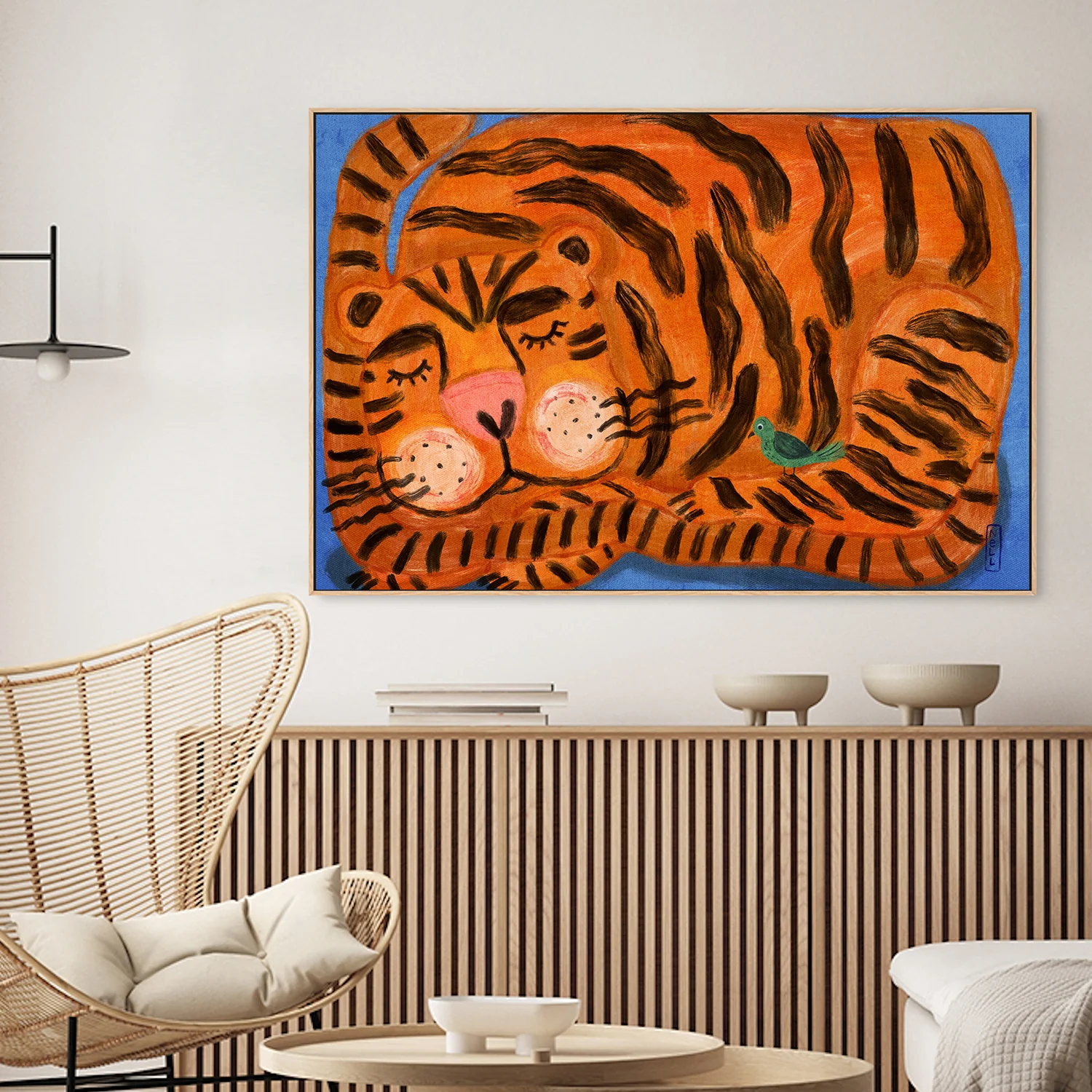 Sleeping Tiger and a Bird Animal Friends - Image 2