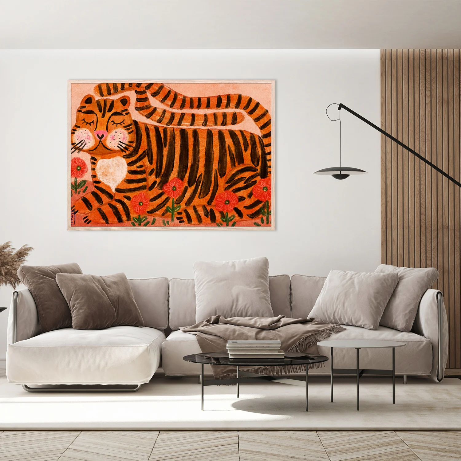 Sleeping Tiger in a Flower Garden - Image 8
