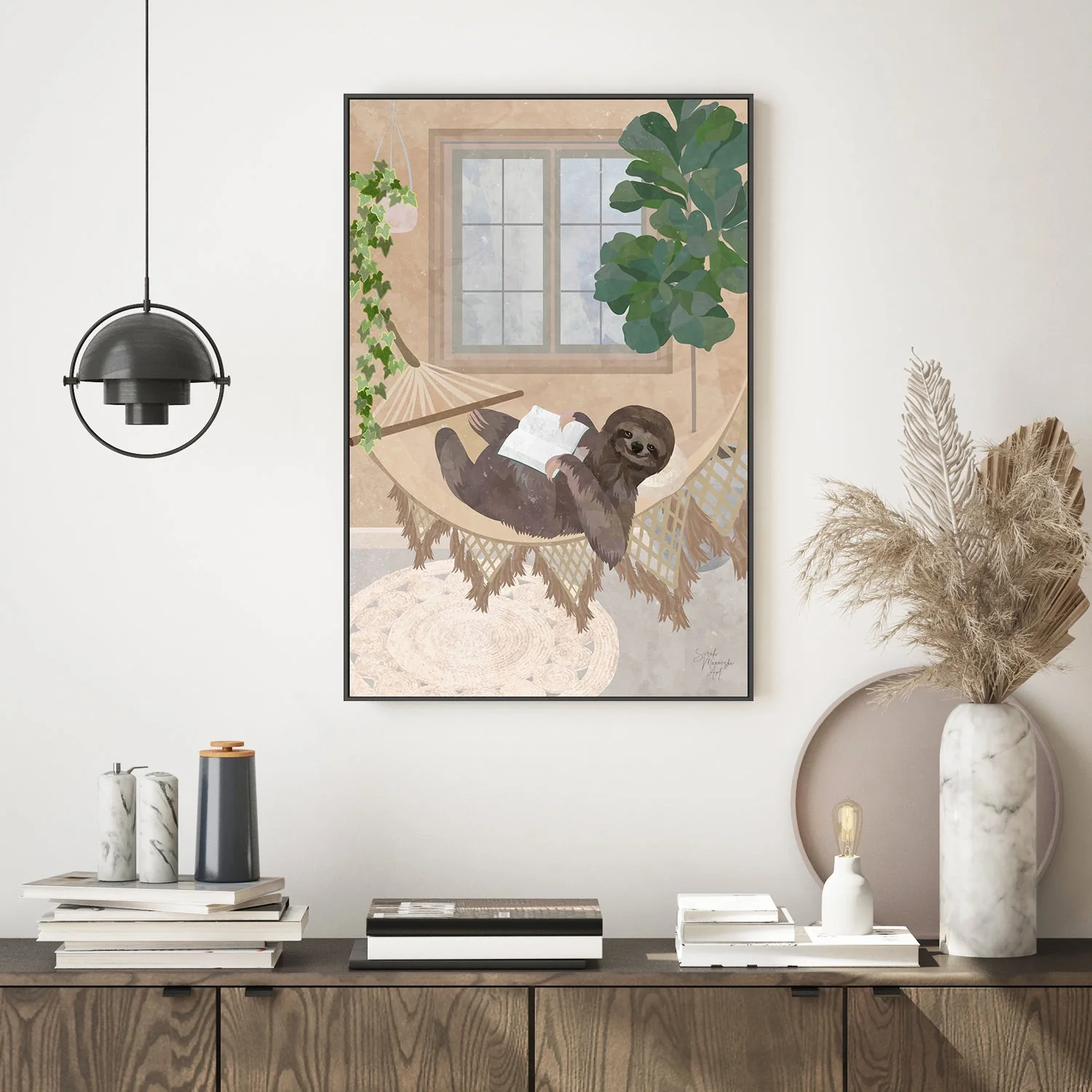 Cozy Sloth Reading - Image 2