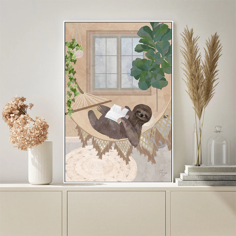 Cozy Sloth Reading - Image 7