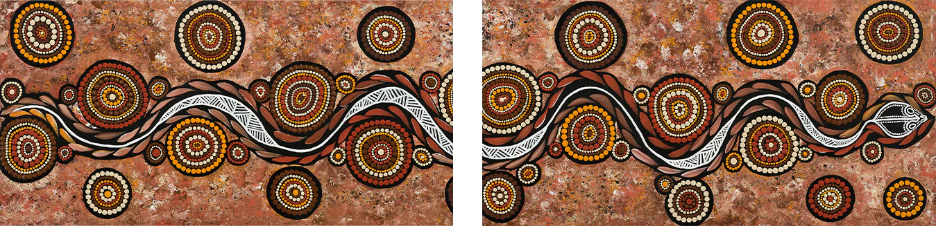 Snake On Long Travels, Style A & B, Set Of 2