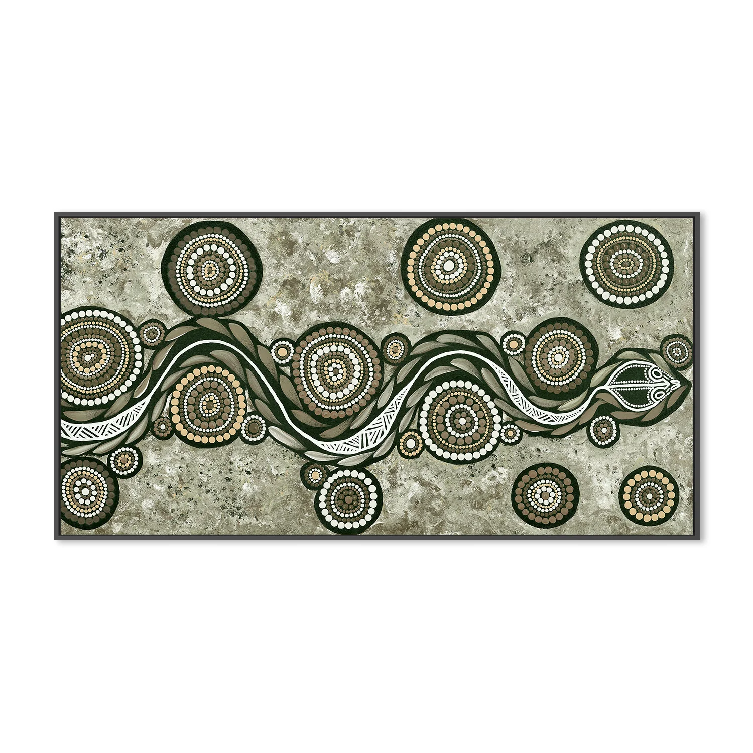 Snake On Long Travels, Style B, Earth Green Tone - Image 4