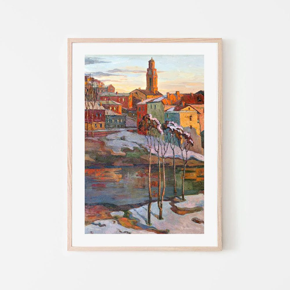 Snowy Sunrise , Hand-painted Canvas - Image 6