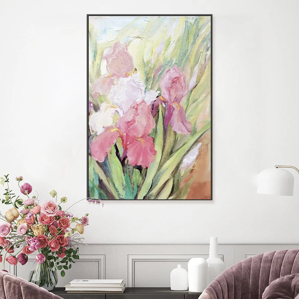 Soft Pink Bloom , Hand-painted Canvas - Image 2