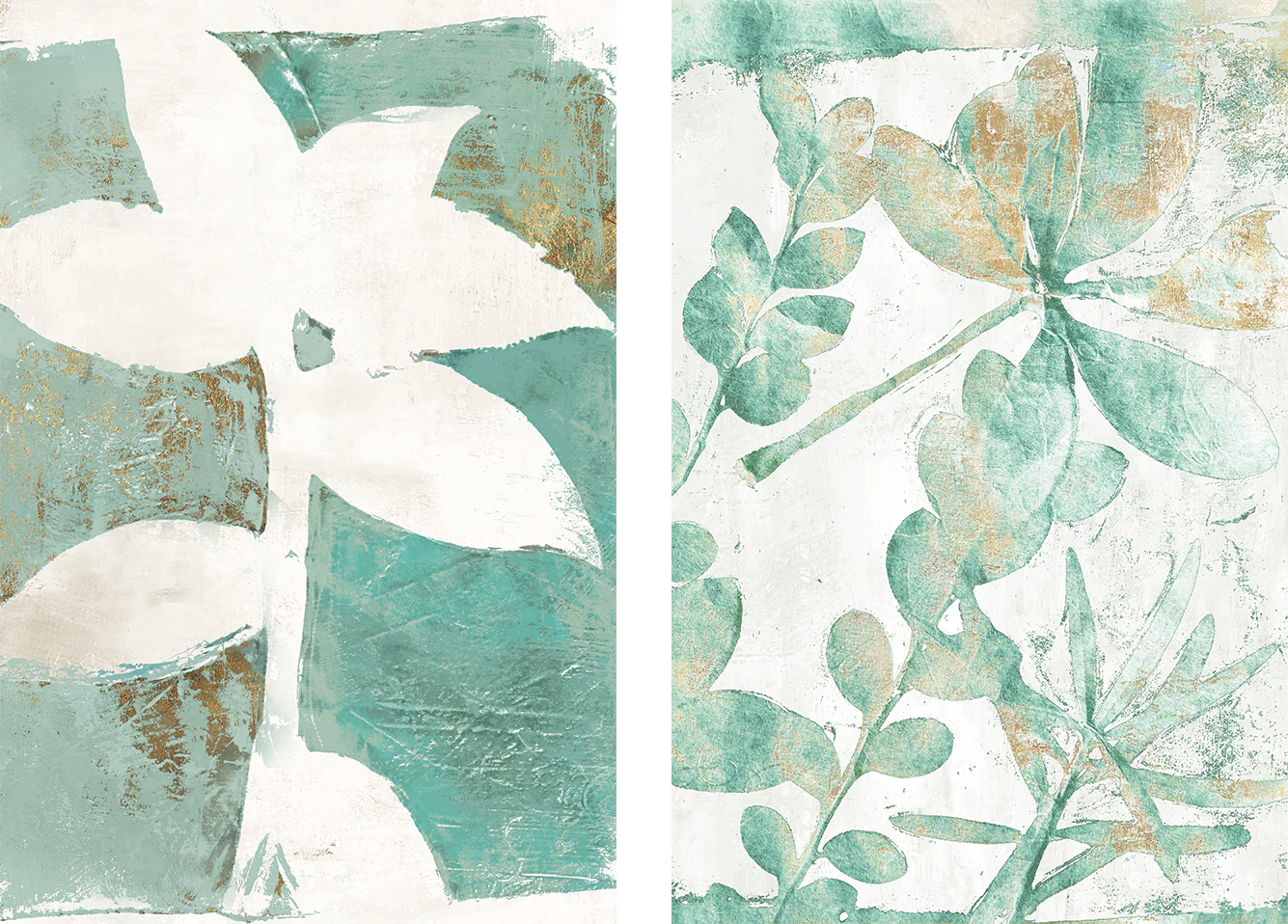 Solitaire Flora Green & Garden Variety Green, Set Of 2