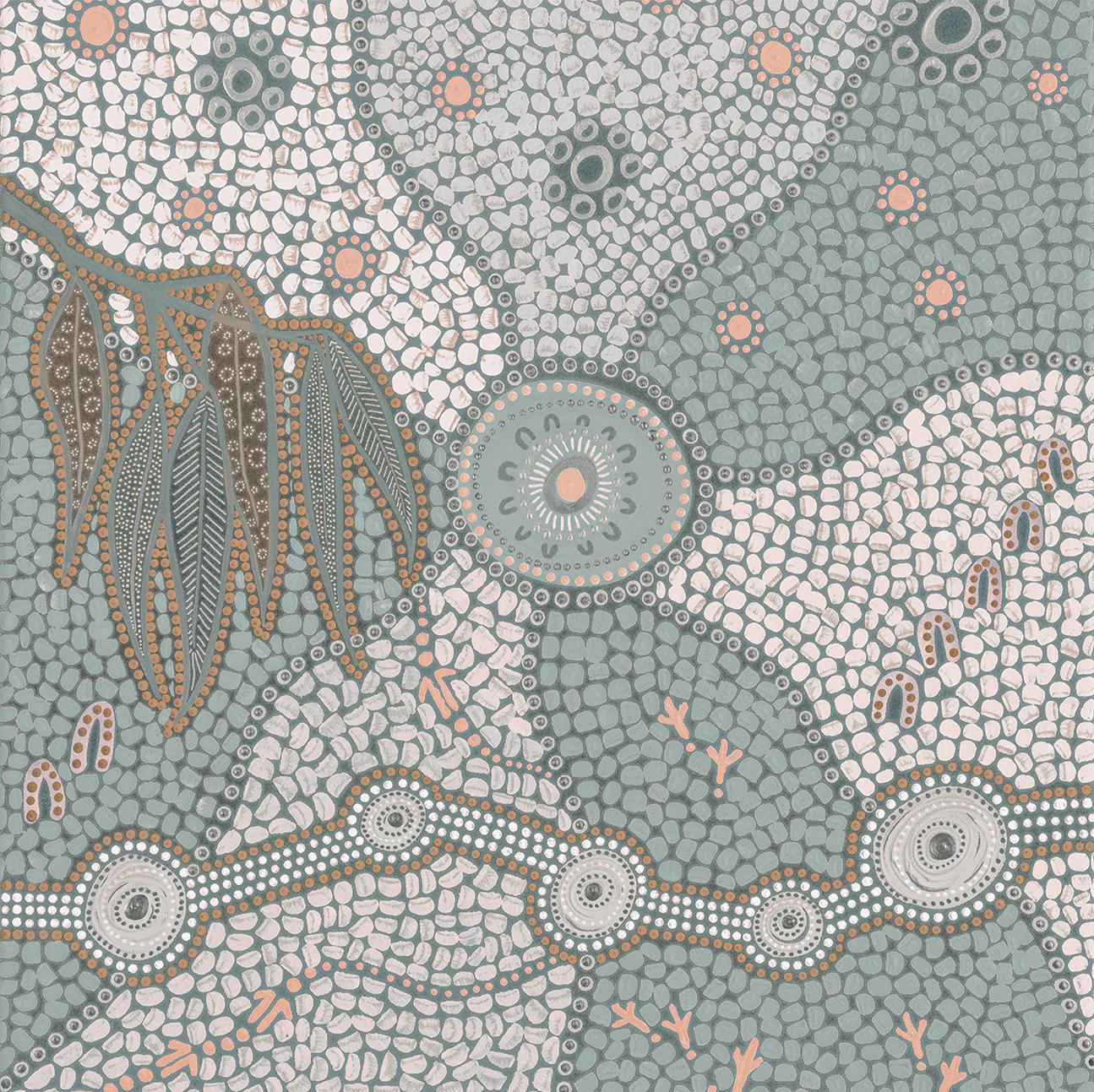 Spirits In The Sky, Dusty Green And Pink