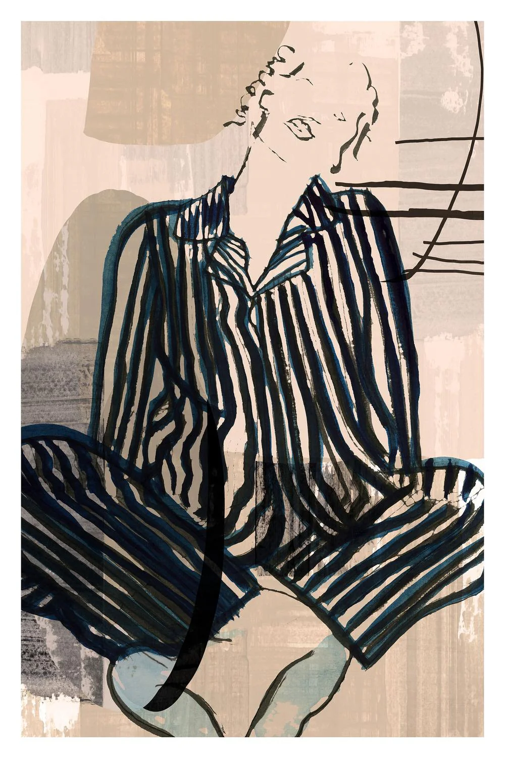 Striped Pajama Lounging Casa