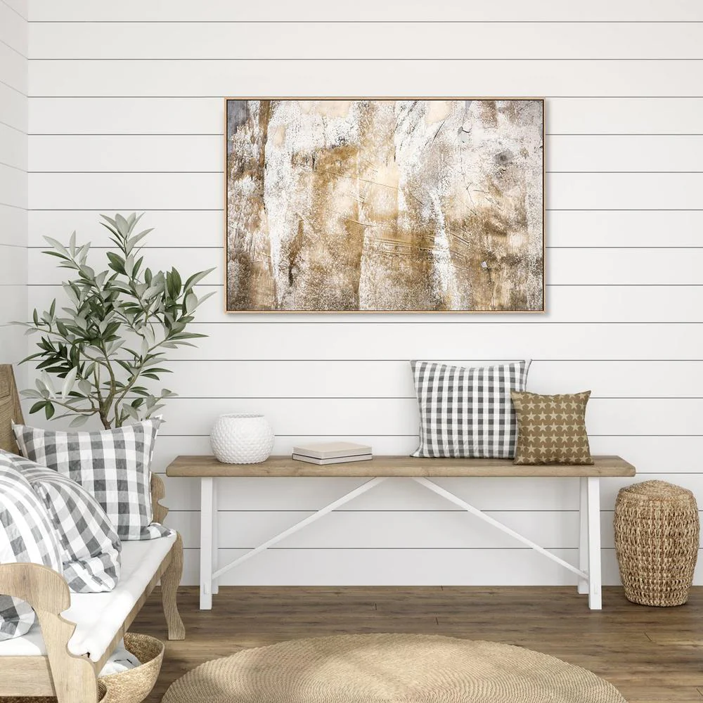 Strokes of Gold, Hand-Painted Canvas - Image 2