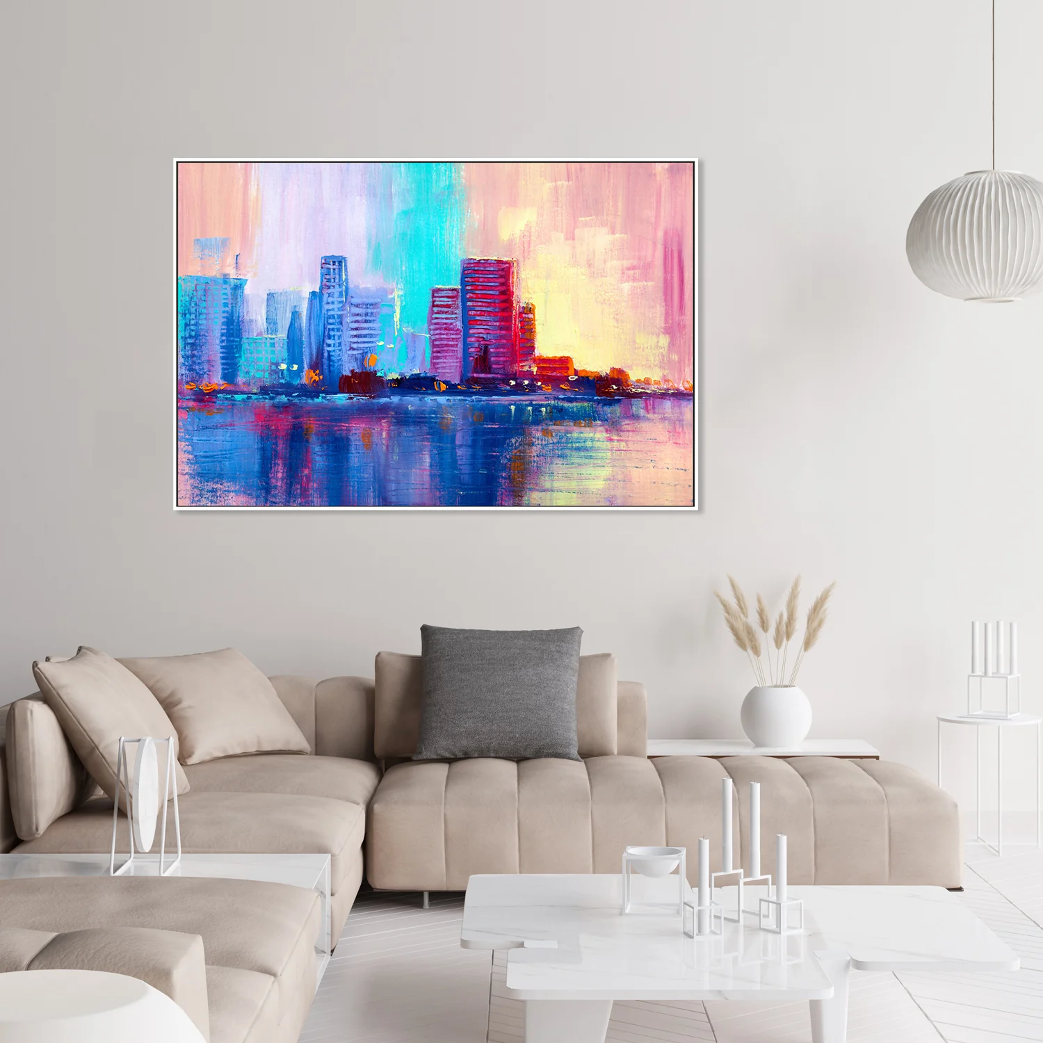 Sunset City, Style A, Hand-Painted Canvas - Image 2