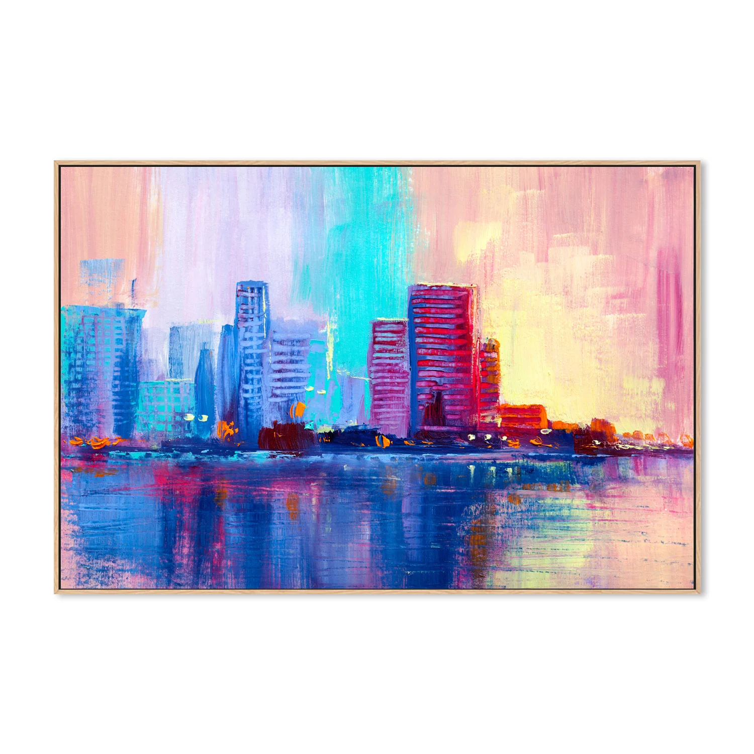 Sunset City, Style A, Hand-Painted Canvas - Image 4