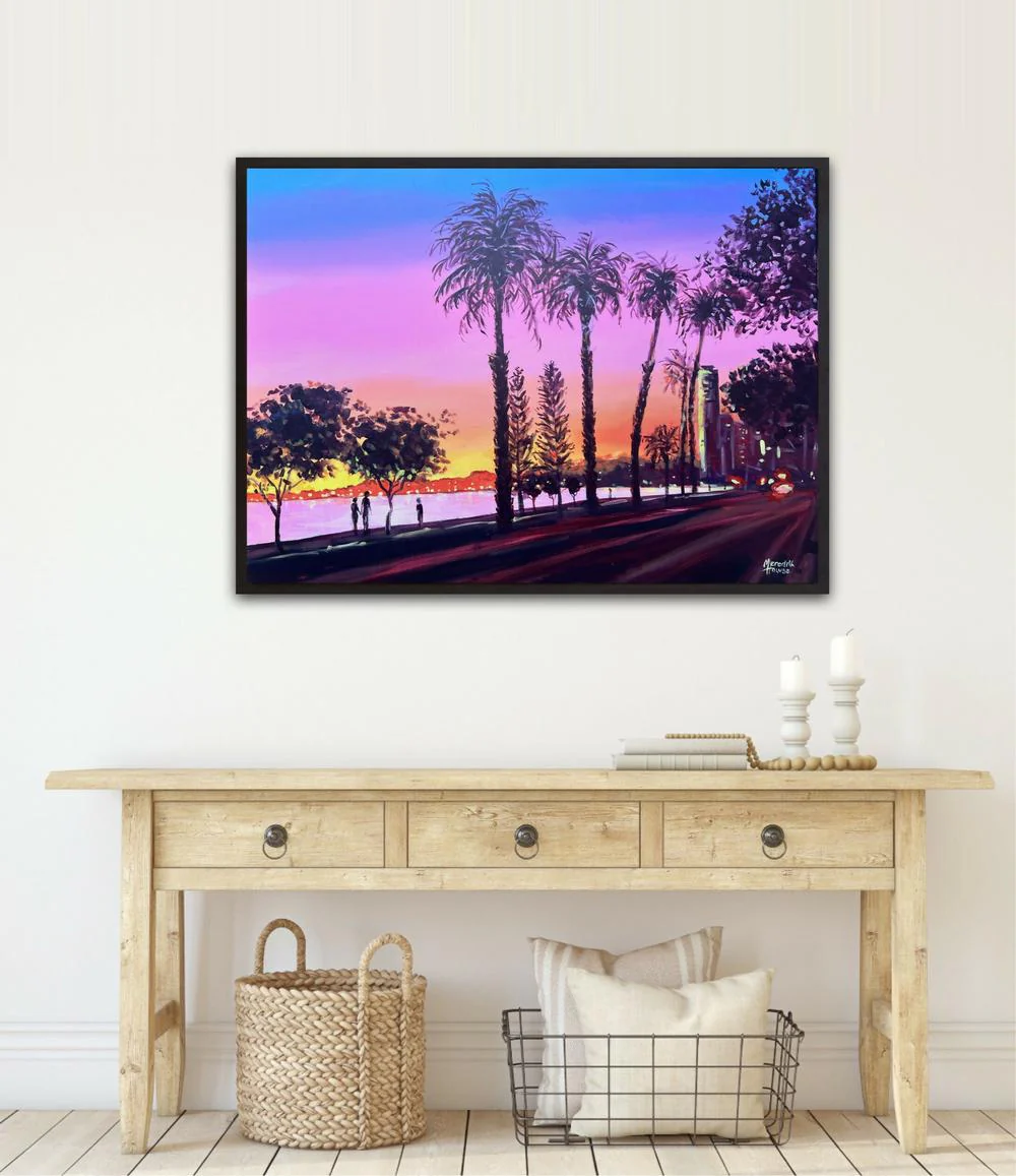 Sunset in Perth, Western Australia, Original Hand-Painted Canvas By Meredith Howse - Image 5