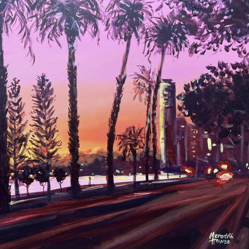 Sunset in Perth, Western Australia, Original Hand-Painted Canvas By Meredith Howse - Image 6