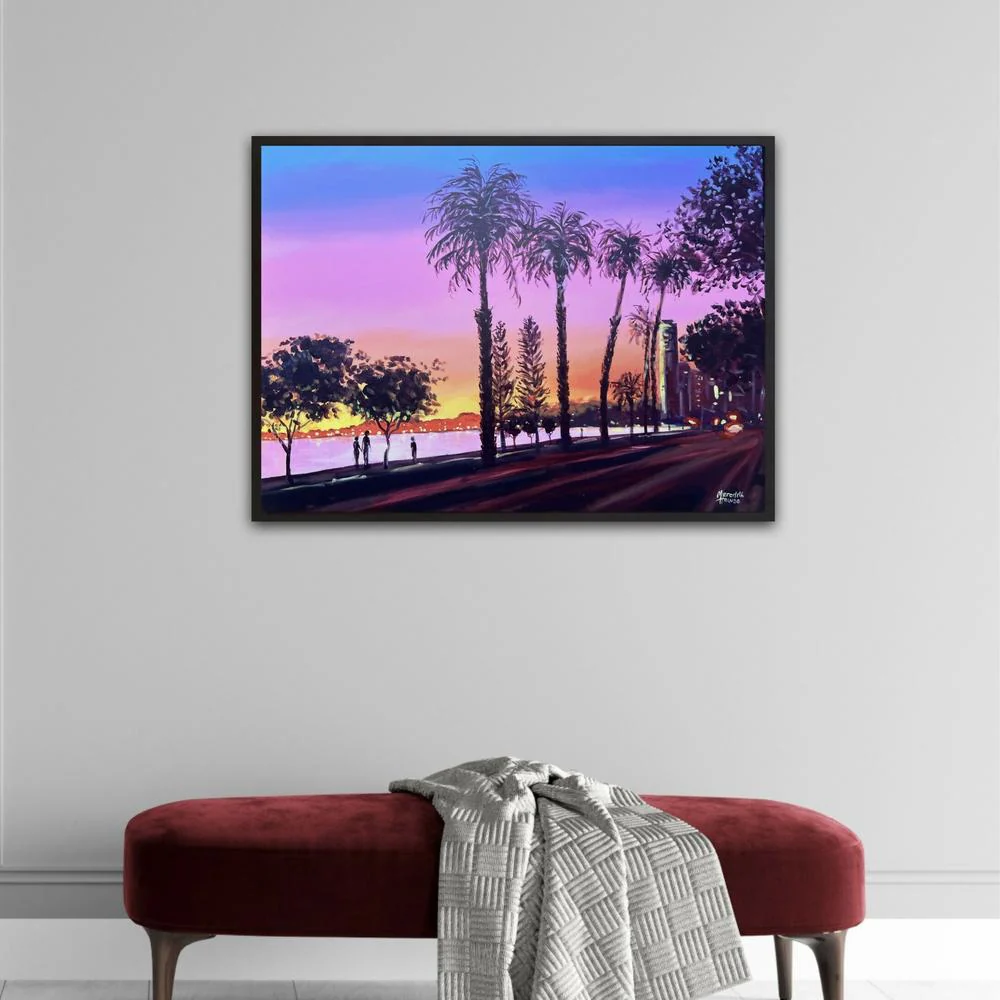 Sunset in Perth, Western Australia, Original Hand-Painted Canvas By Meredith Howse - Image 7
