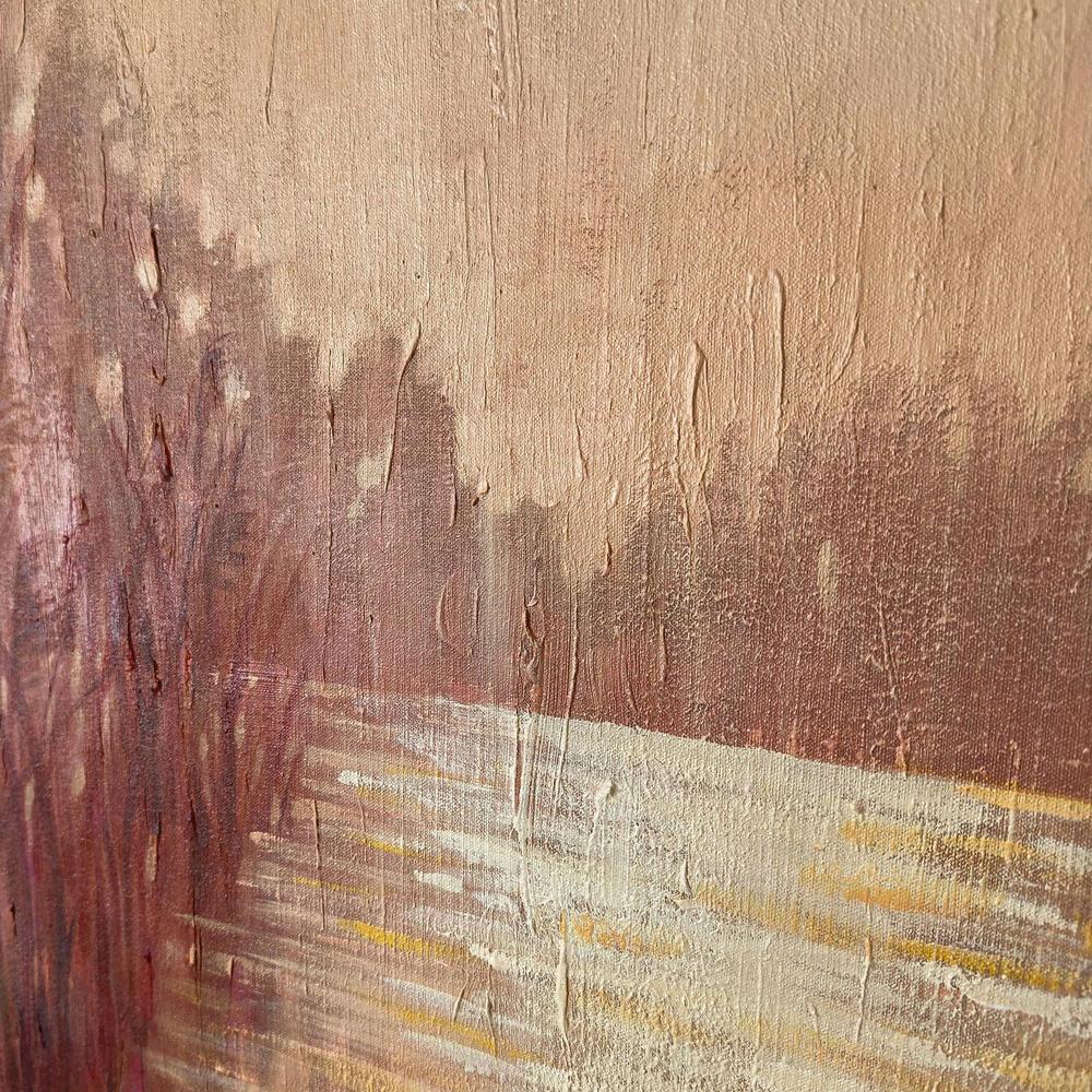Sunset Pond With Reeds, Original Hand-painted Canvas by Ekaterina Prisich - Image 7