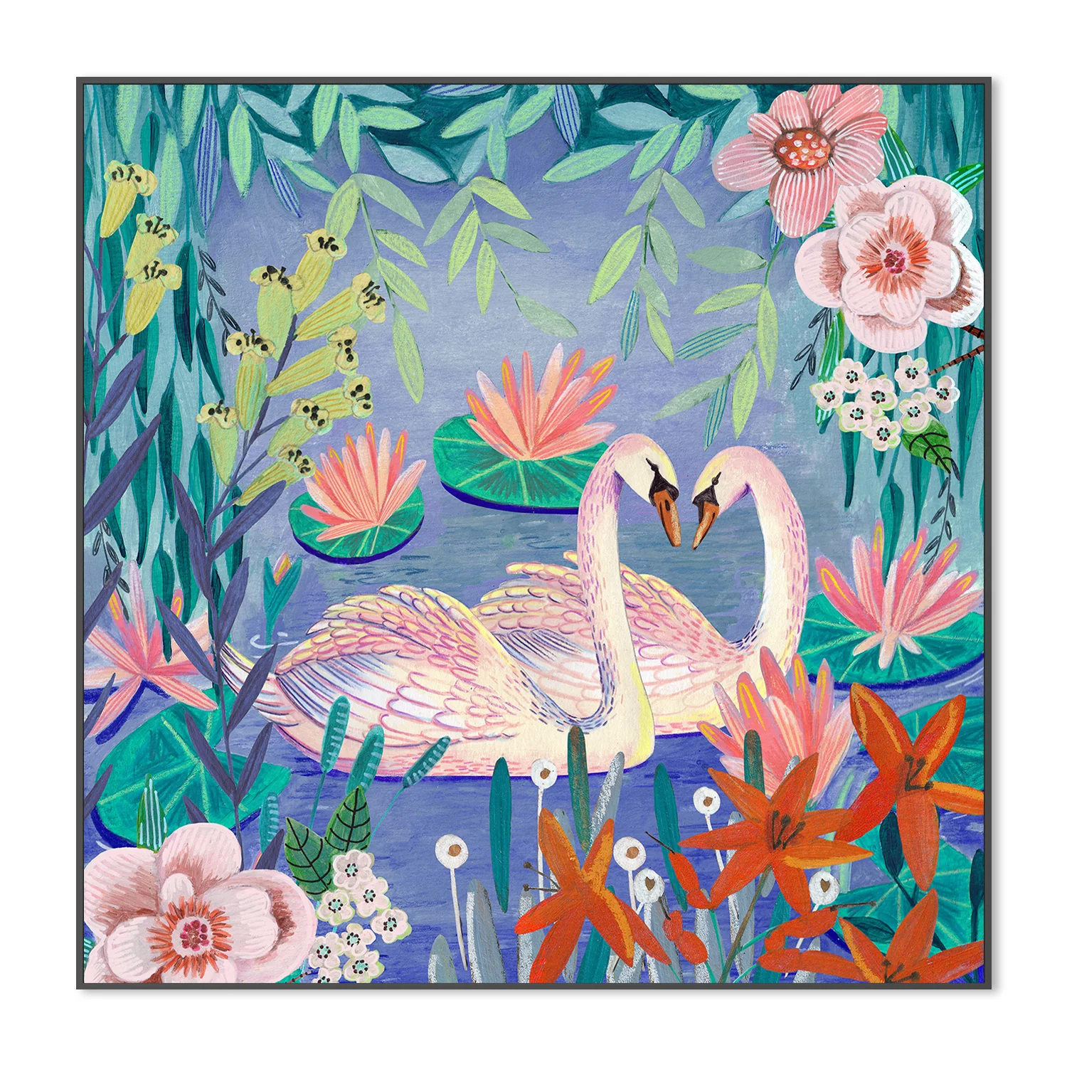 Swans swimming in the pound - Image 3