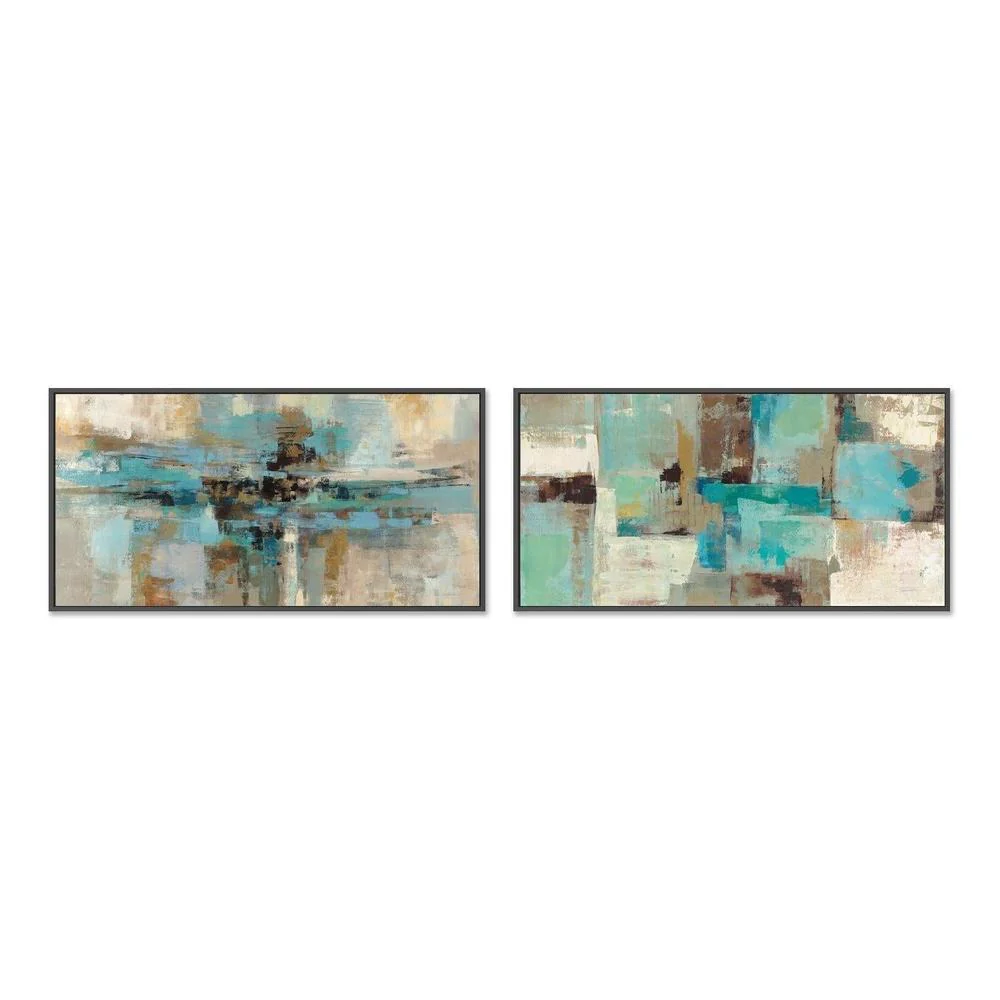 Teal and Aqua Reflections, Set of 2 - Image 3