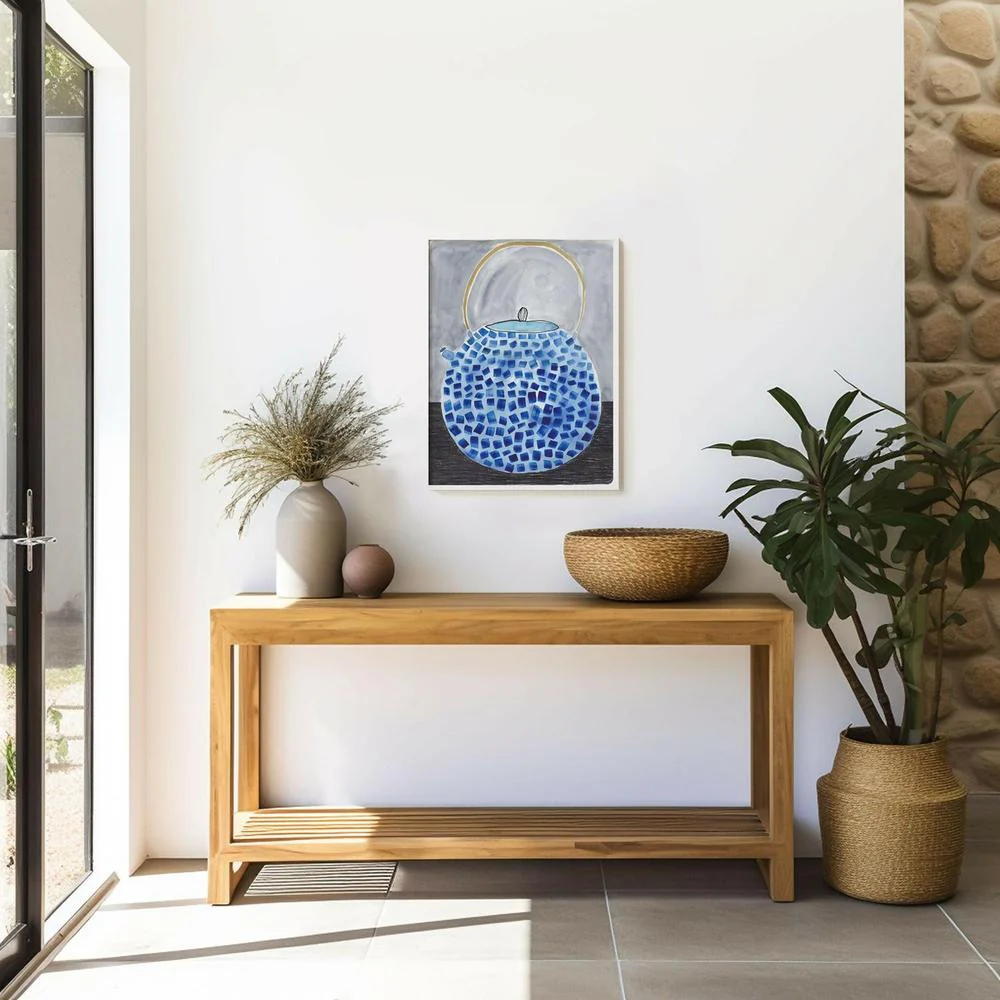 Teaware in Blue - Teapot - Original Artwork - Image 3