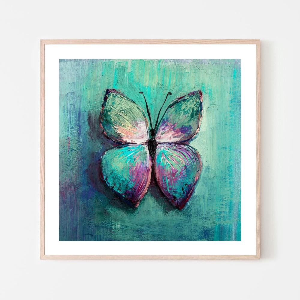 The Blue Butterfly, Style B, Hand-Painted Canvas - Image 6