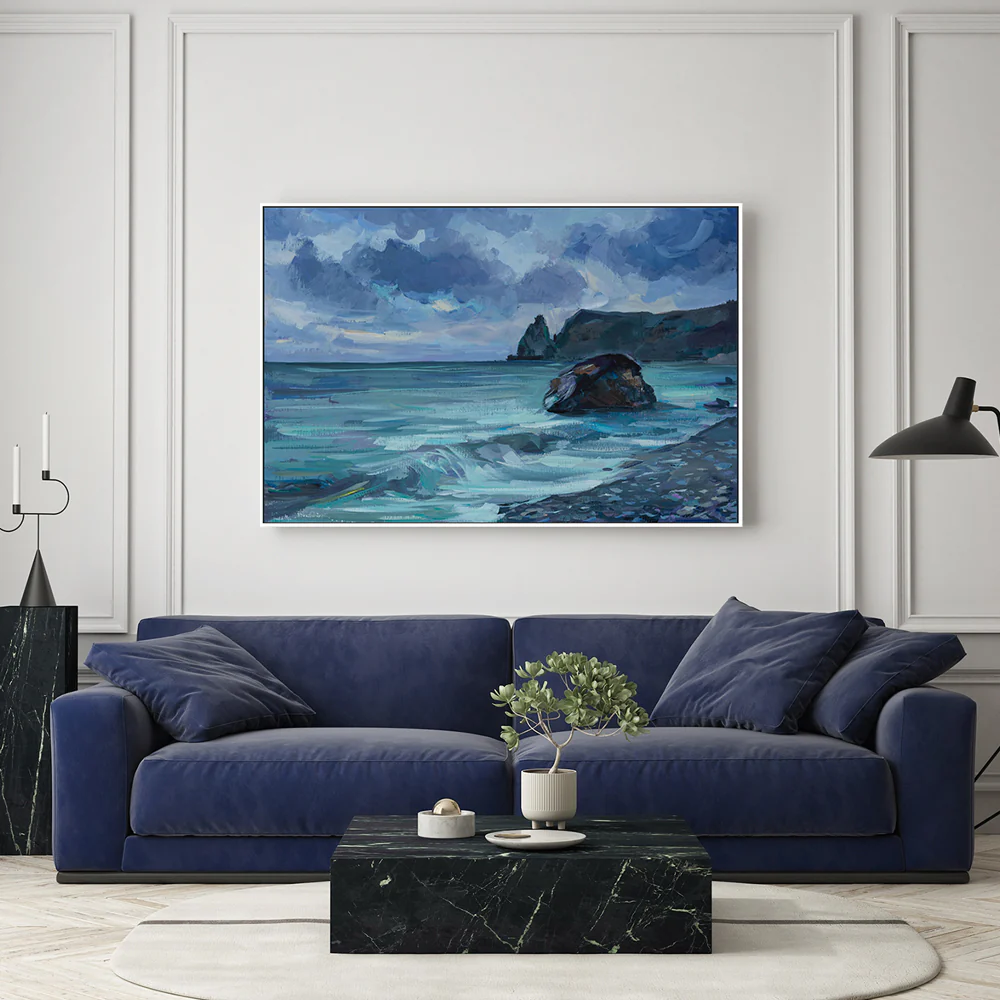 The Coast At Night , Hand-painted Canvas - Image 2